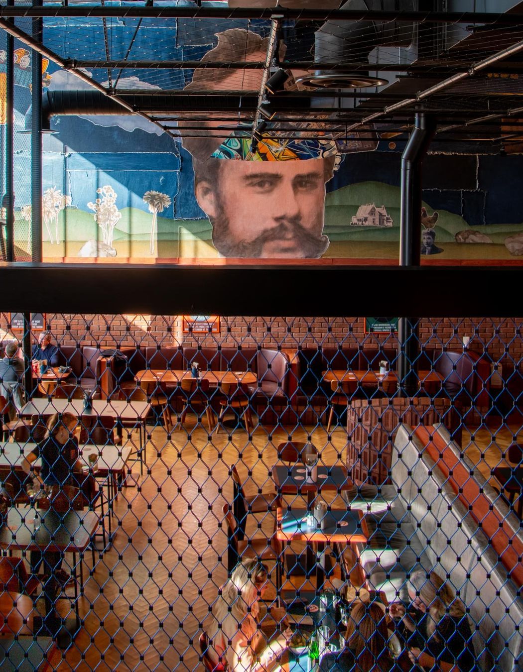 Morningside Tavern Balustrades and mesh ceiling feature