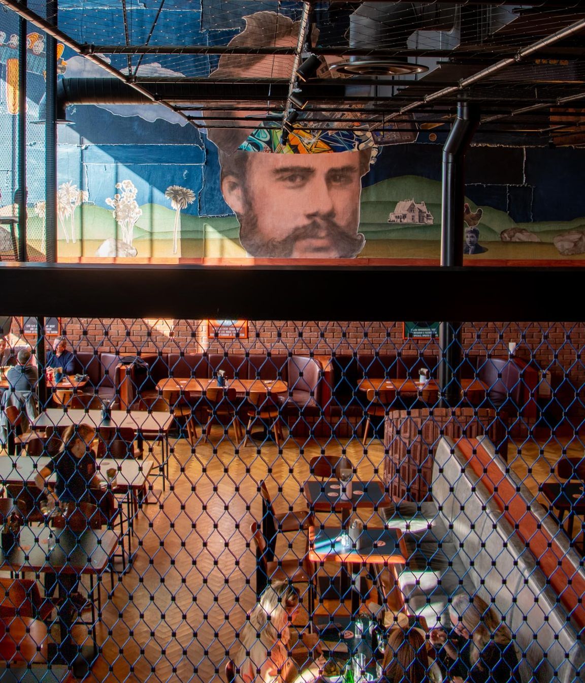 Morningside Tavern Balustrades and mesh ceiling feature