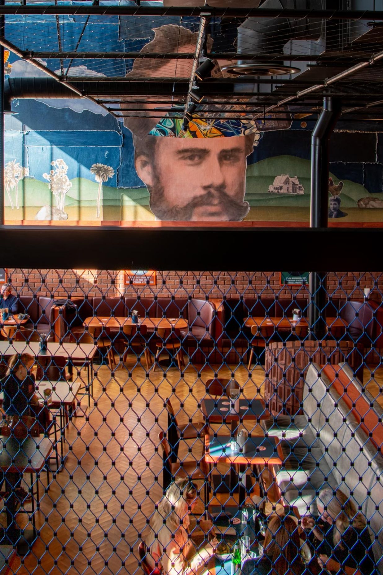 Morningside Tavern Balustrades and mesh ceiling feature