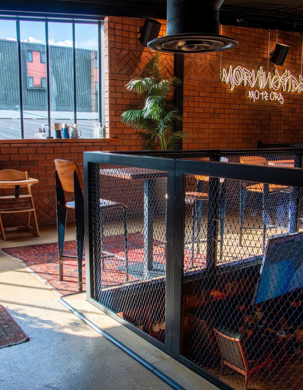 Morningside Tavern Balustrades and mesh ceiling feature