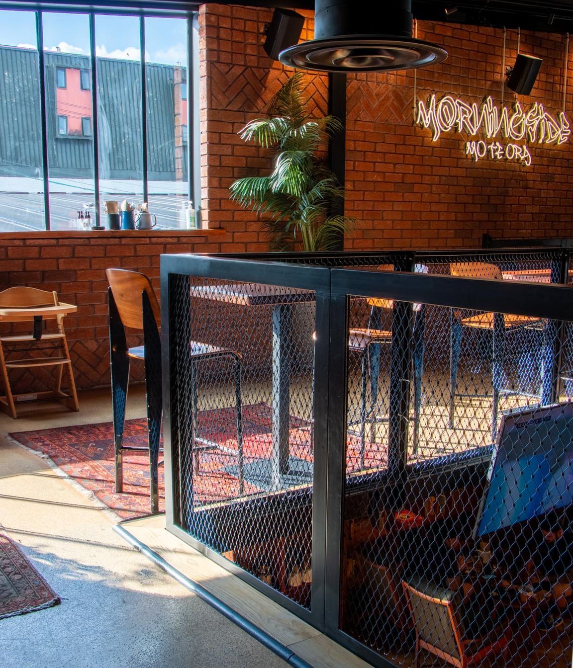 Morningside Tavern Balustrades and mesh ceiling feature