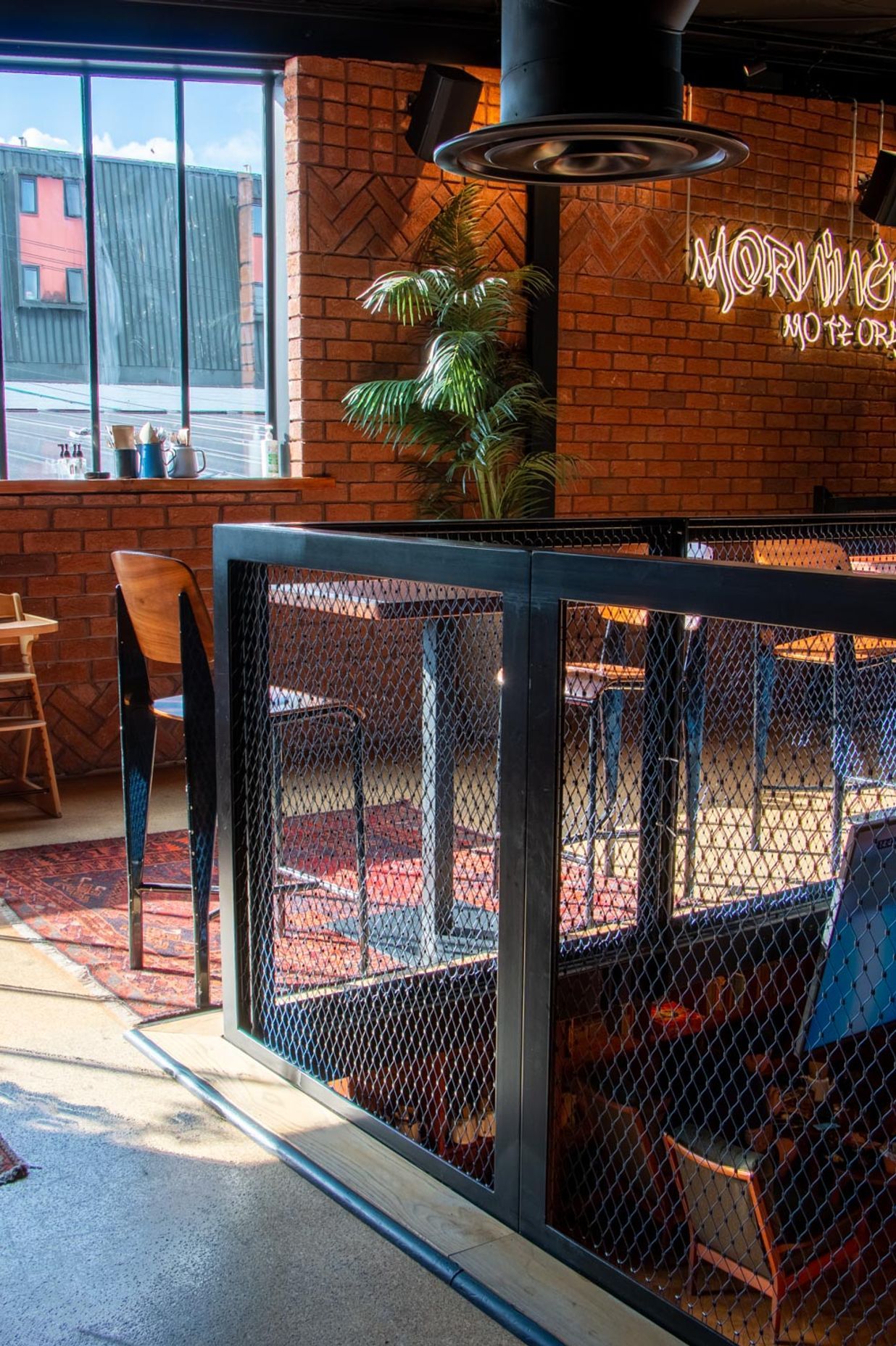 Morningside Tavern Balustrades and mesh ceiling feature