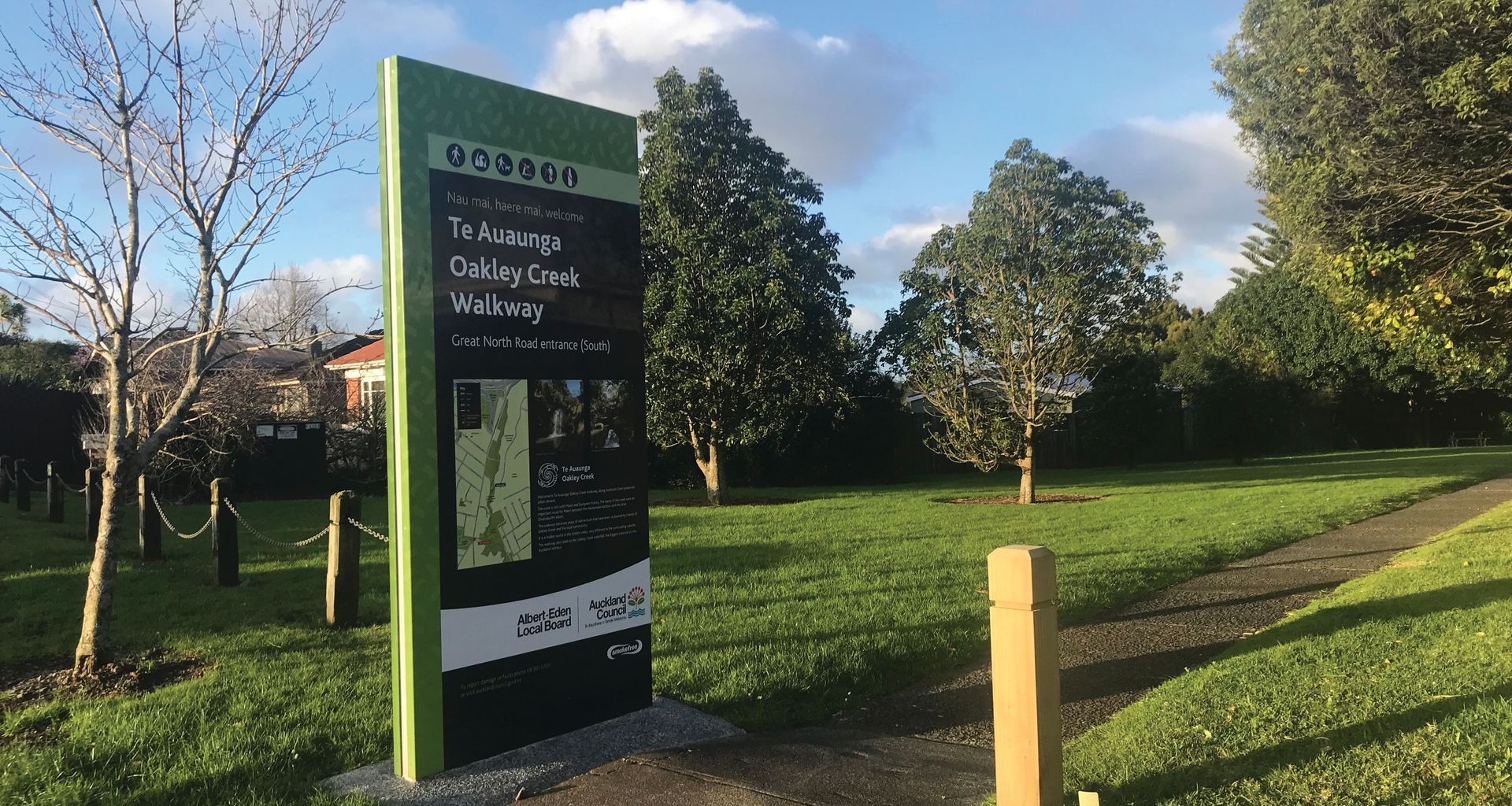 Oakley Creek Esplanade Reserve banner