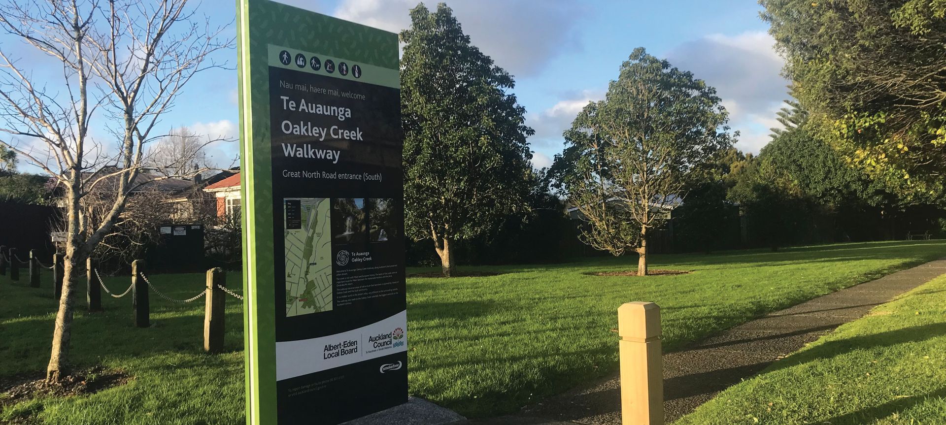Oakley Creek Esplanade Reserve banner