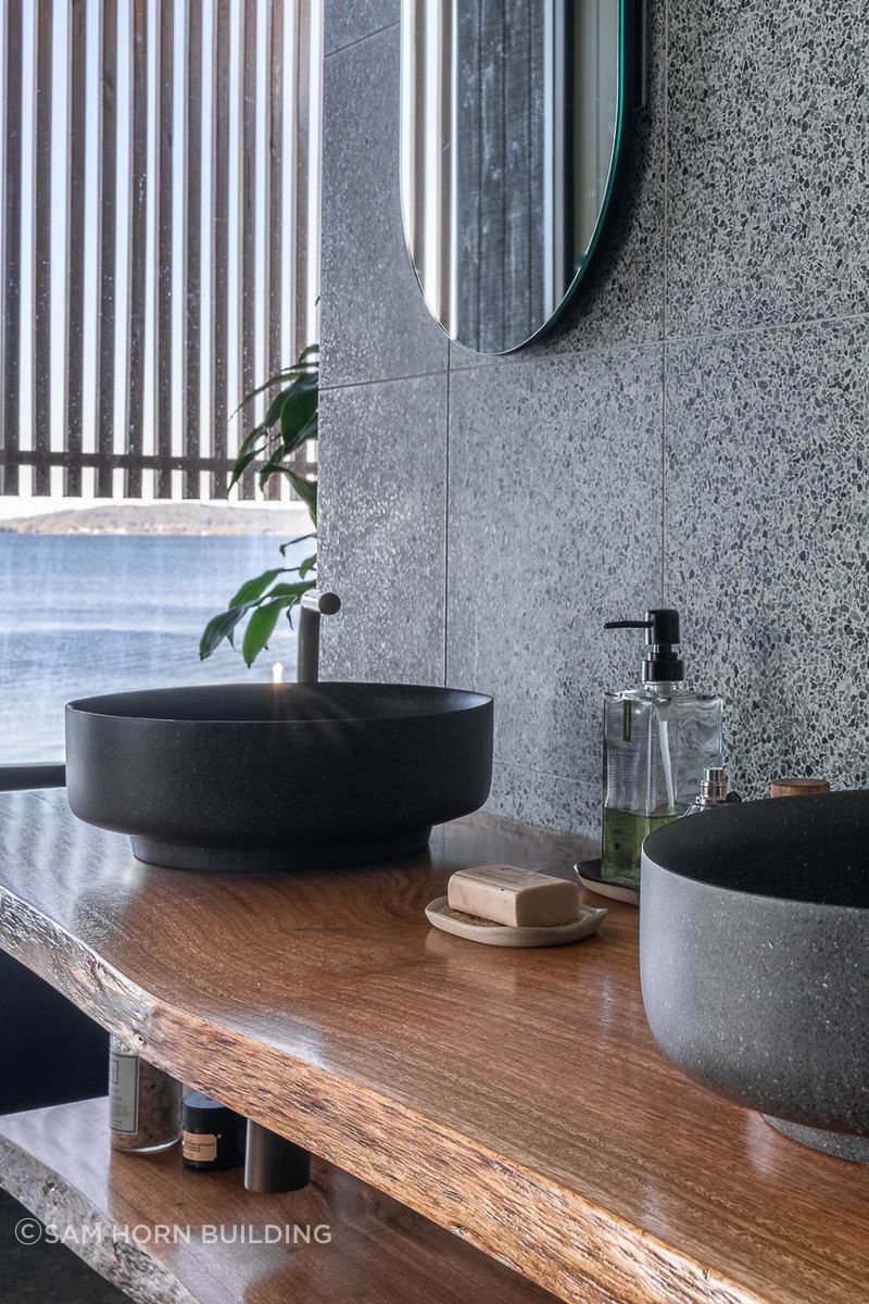 Luxury finishings and reclaimed timber vanity