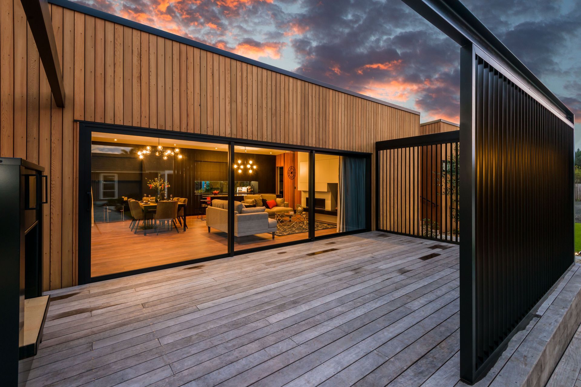Black Grained Cabinetry with Tongue and Groove Feature