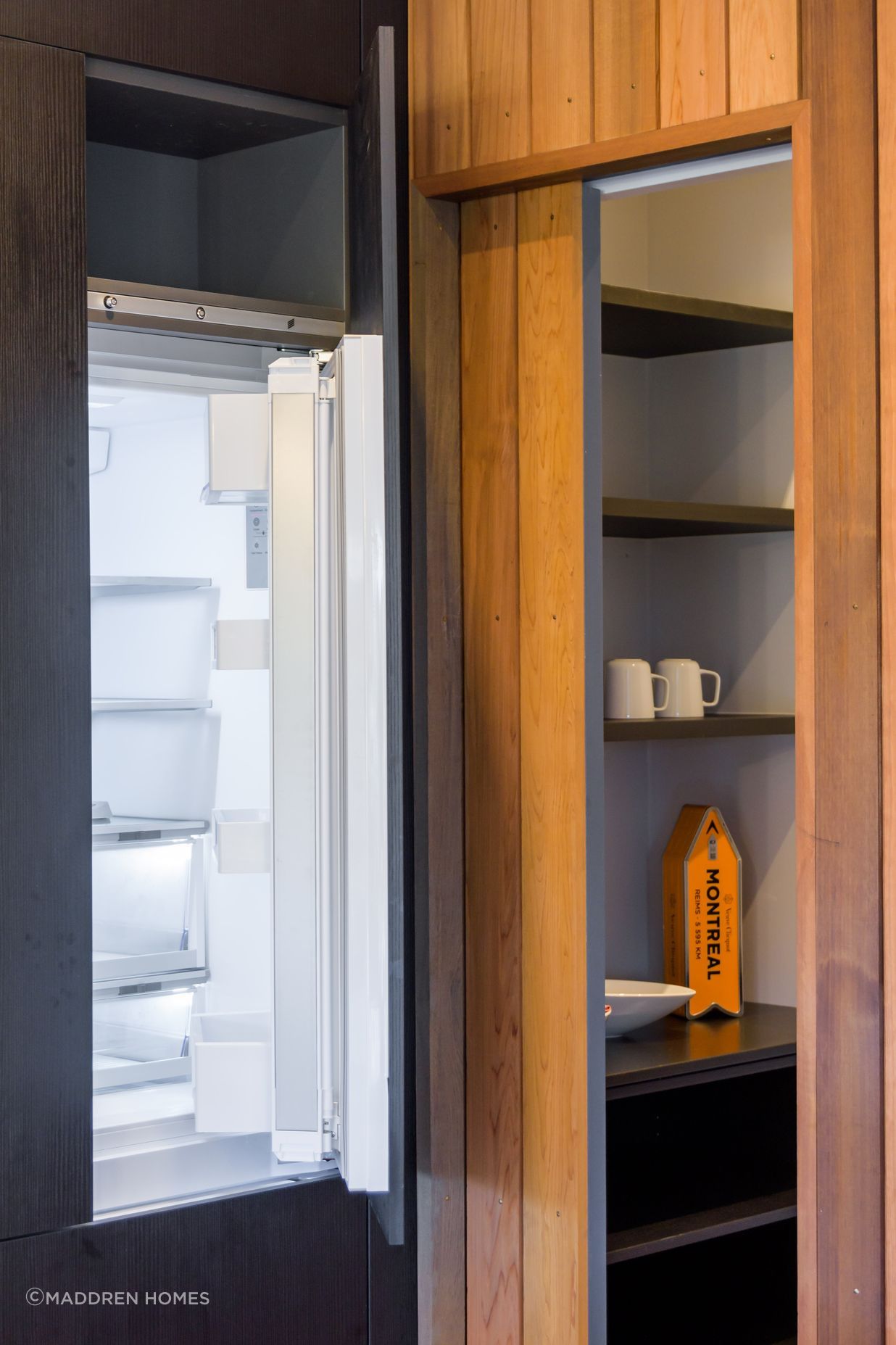 Black Grained Cabinetry with Tongue and Groove Feature