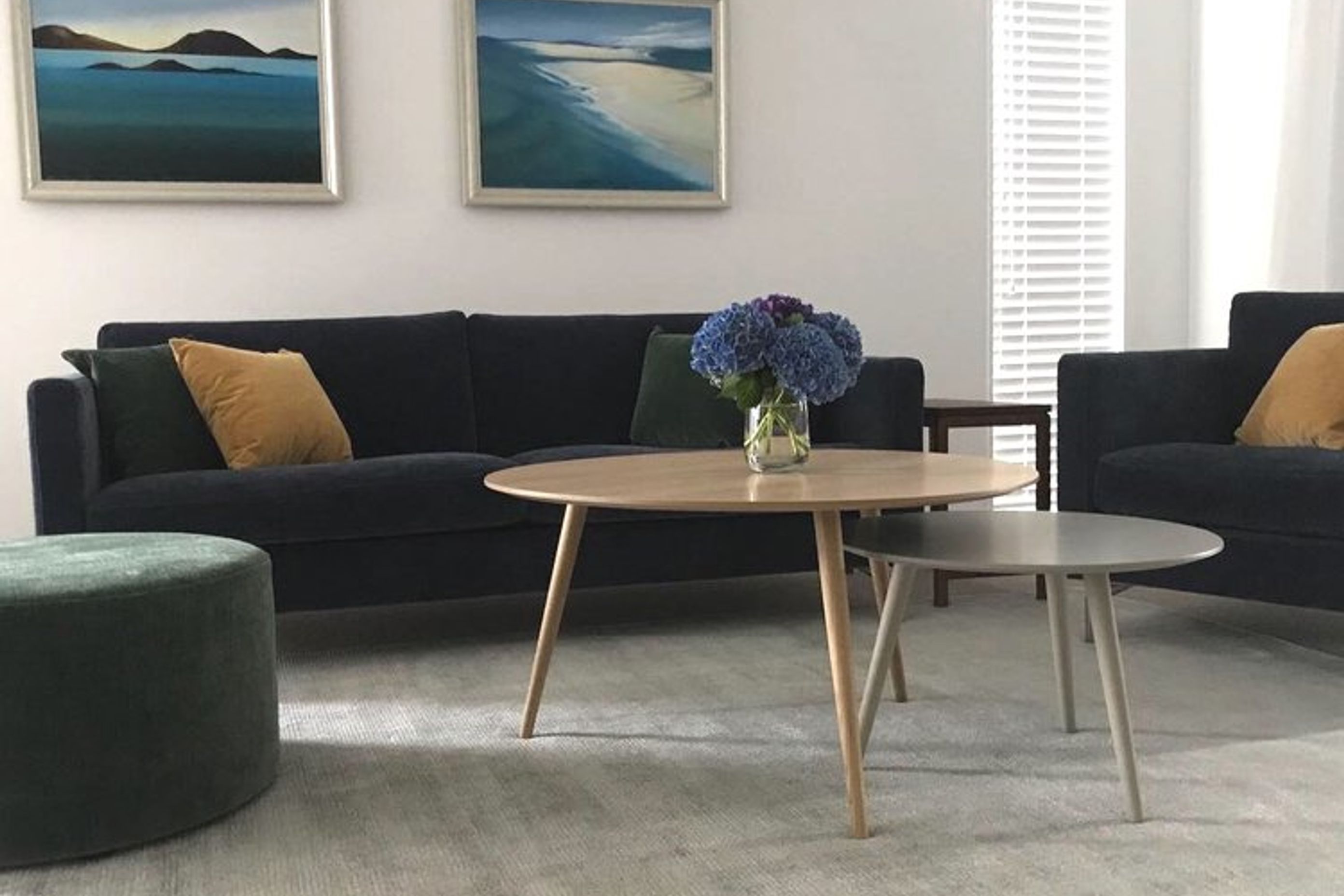 Texture &amp; Art john oxborough  April 9, 2019   Art by E.Grierson 1979. Furniture from BoConcept. Rug by Mulberi. Design by JOFAI.