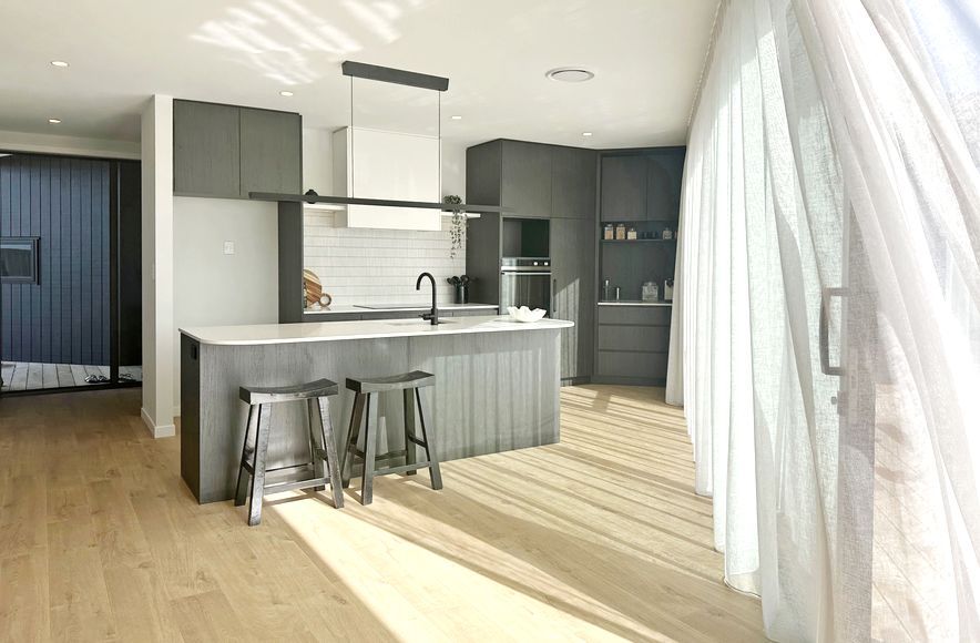 Black Birch ply with rounded Stone tops