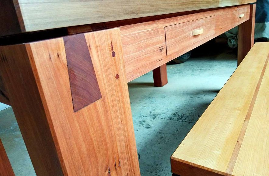Totara & Kauri Dining Table & Bench Seat