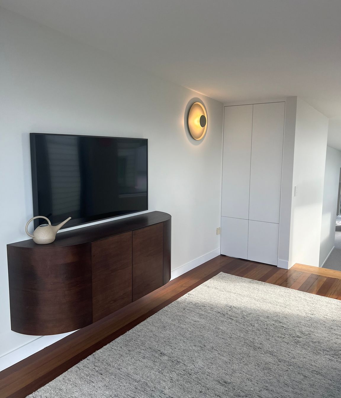 curved timber sideboard