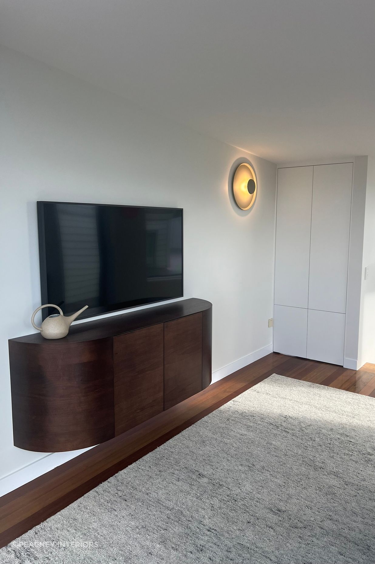 curved timber sideboard
