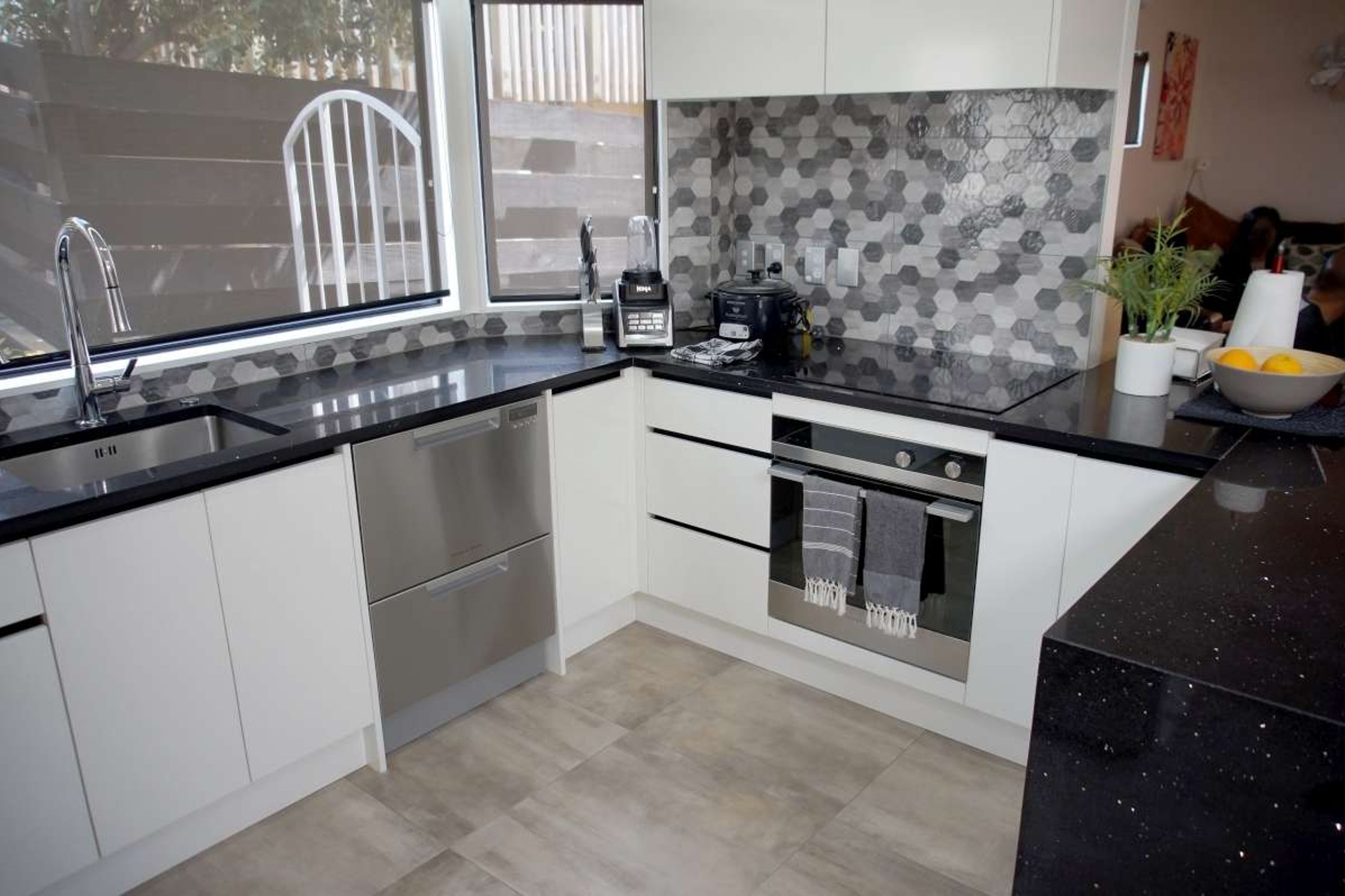 Retro Style Black and White Kitchen