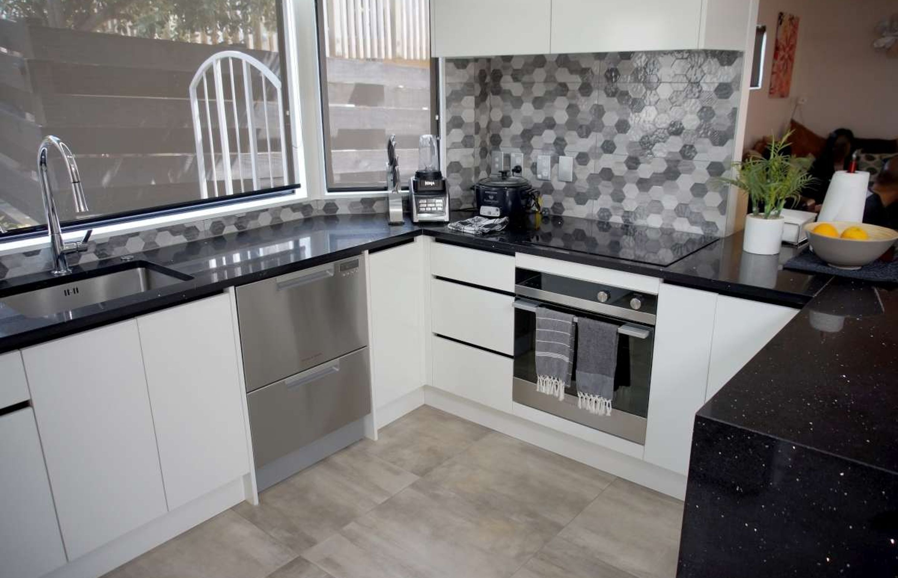 Retro Style Black and White Kitchen