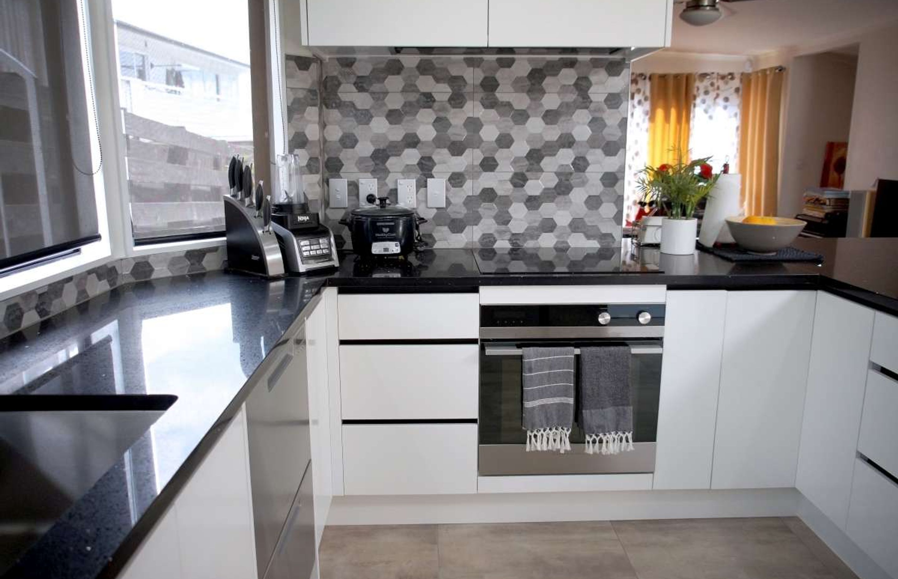 Retro Style Black and White Kitchen