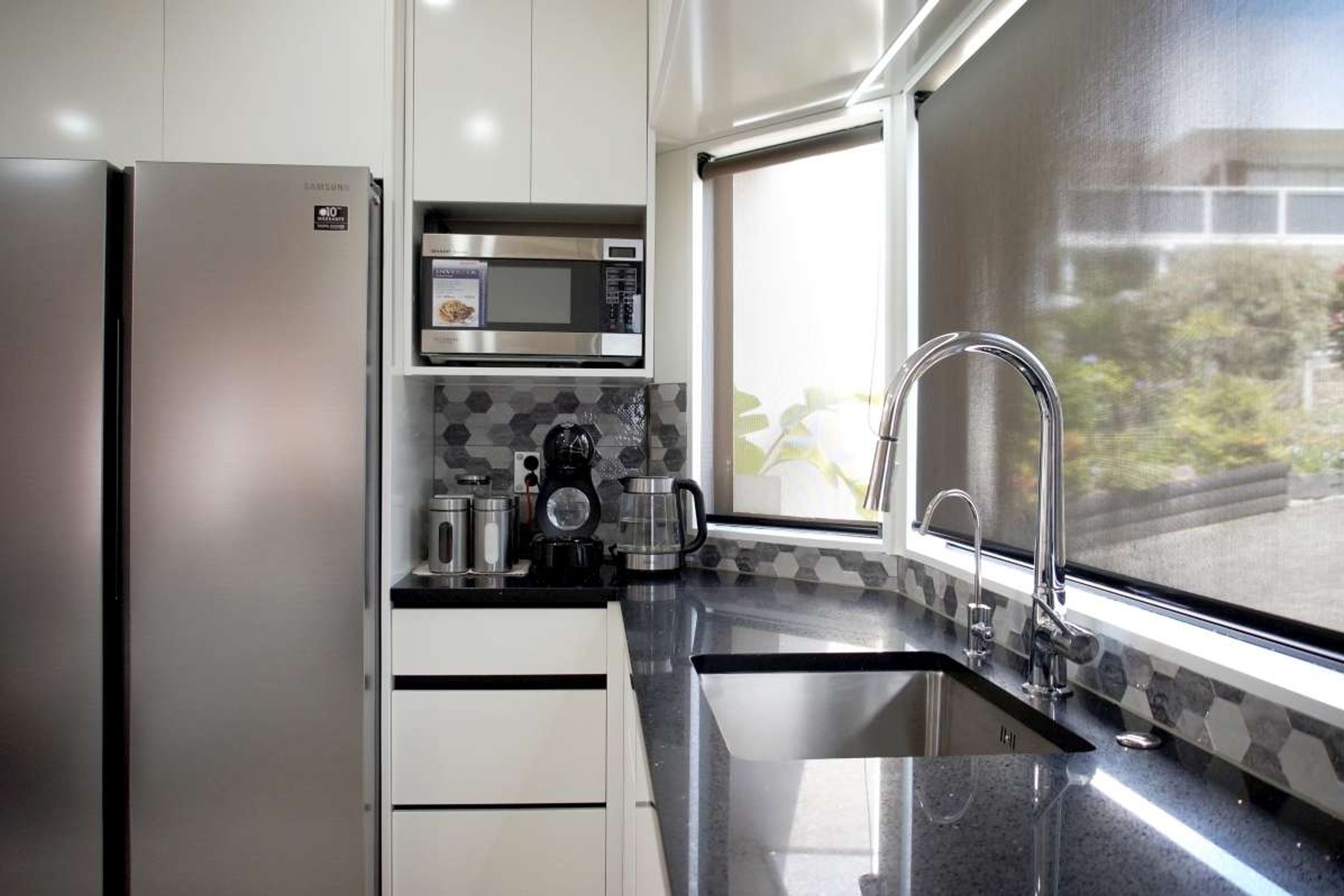 Retro Style Black and White Kitchen