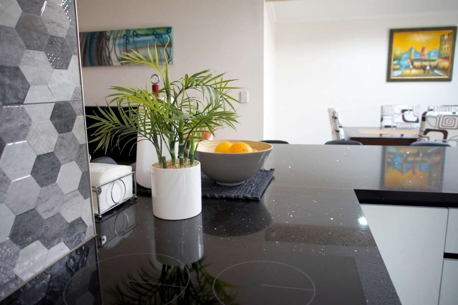 Retro Style Black and White Kitchen