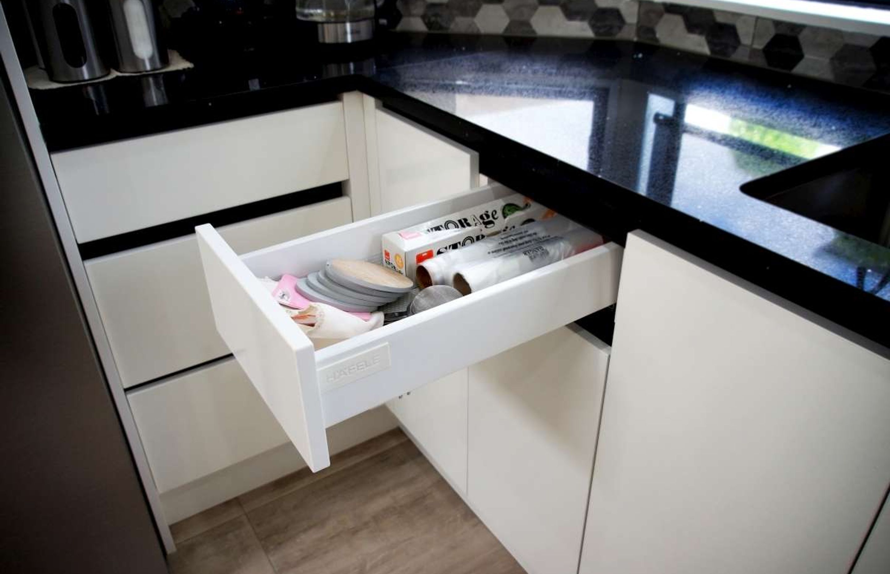 Retro Style Black and White Kitchen