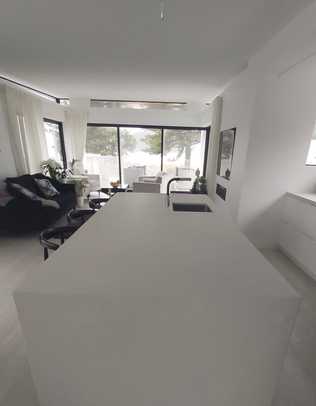 Engineered stone kitchen island restoration