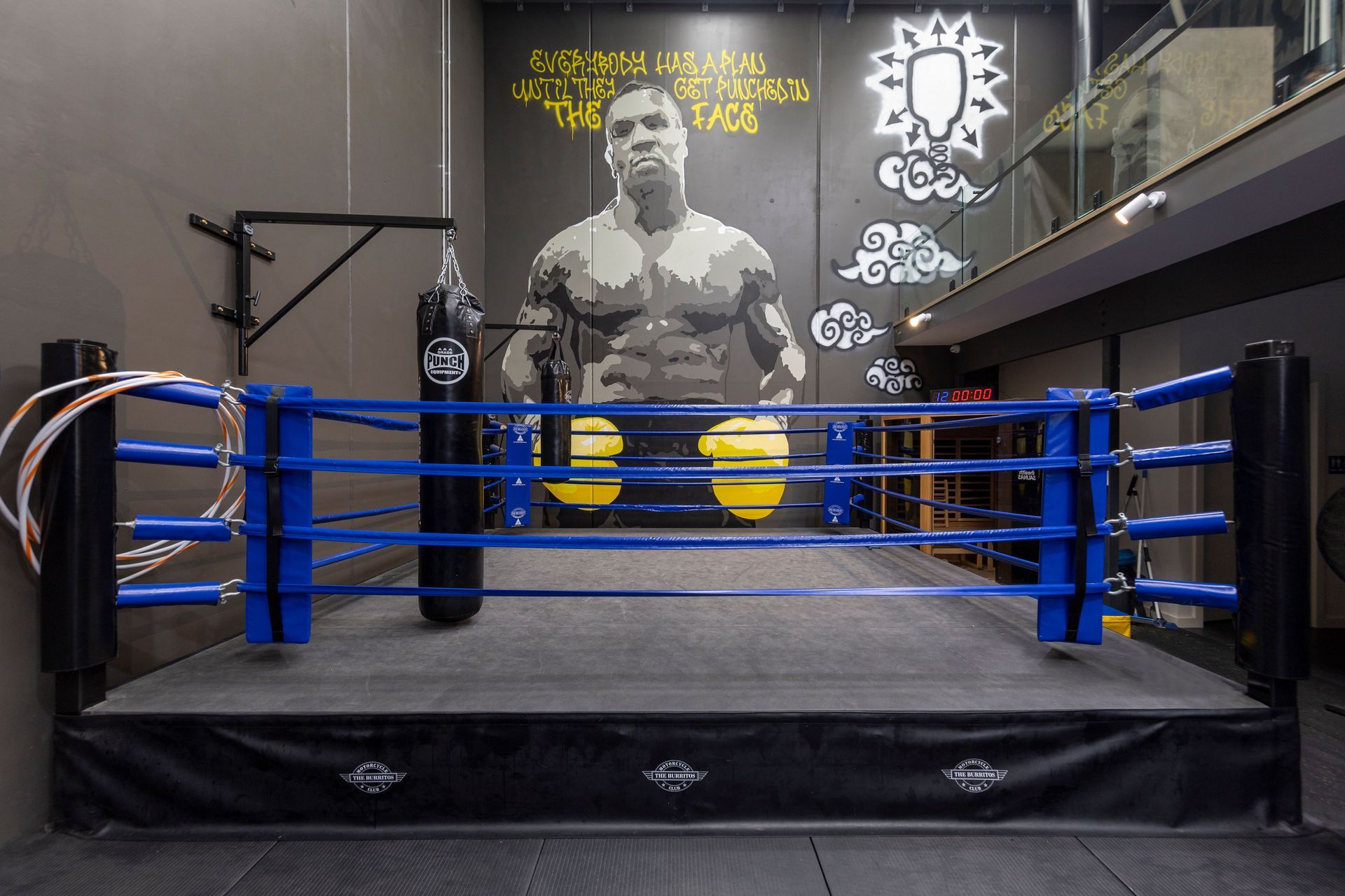 Full sized boxing ring is a must for this Private Boxing Club
