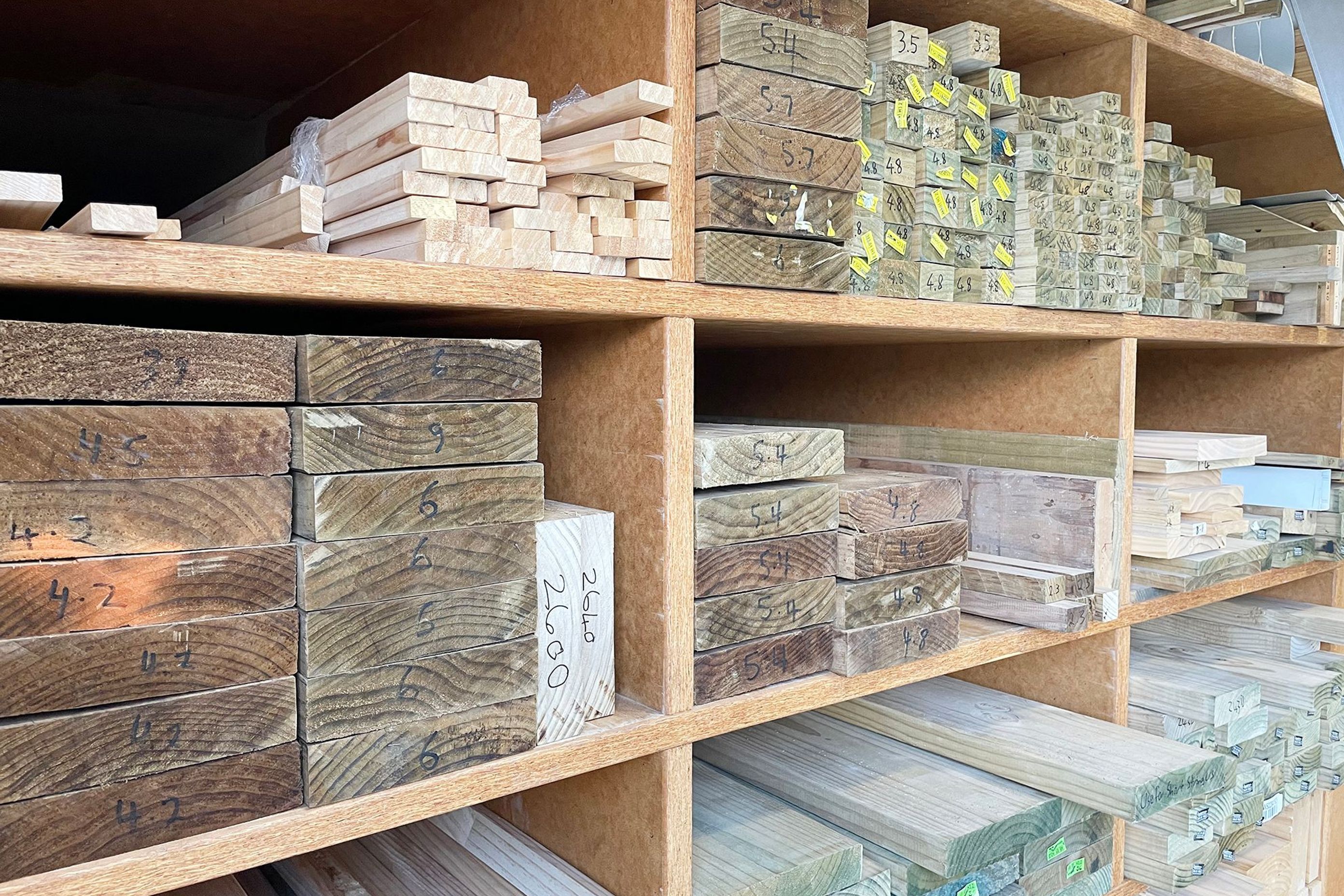 Triboard shelving