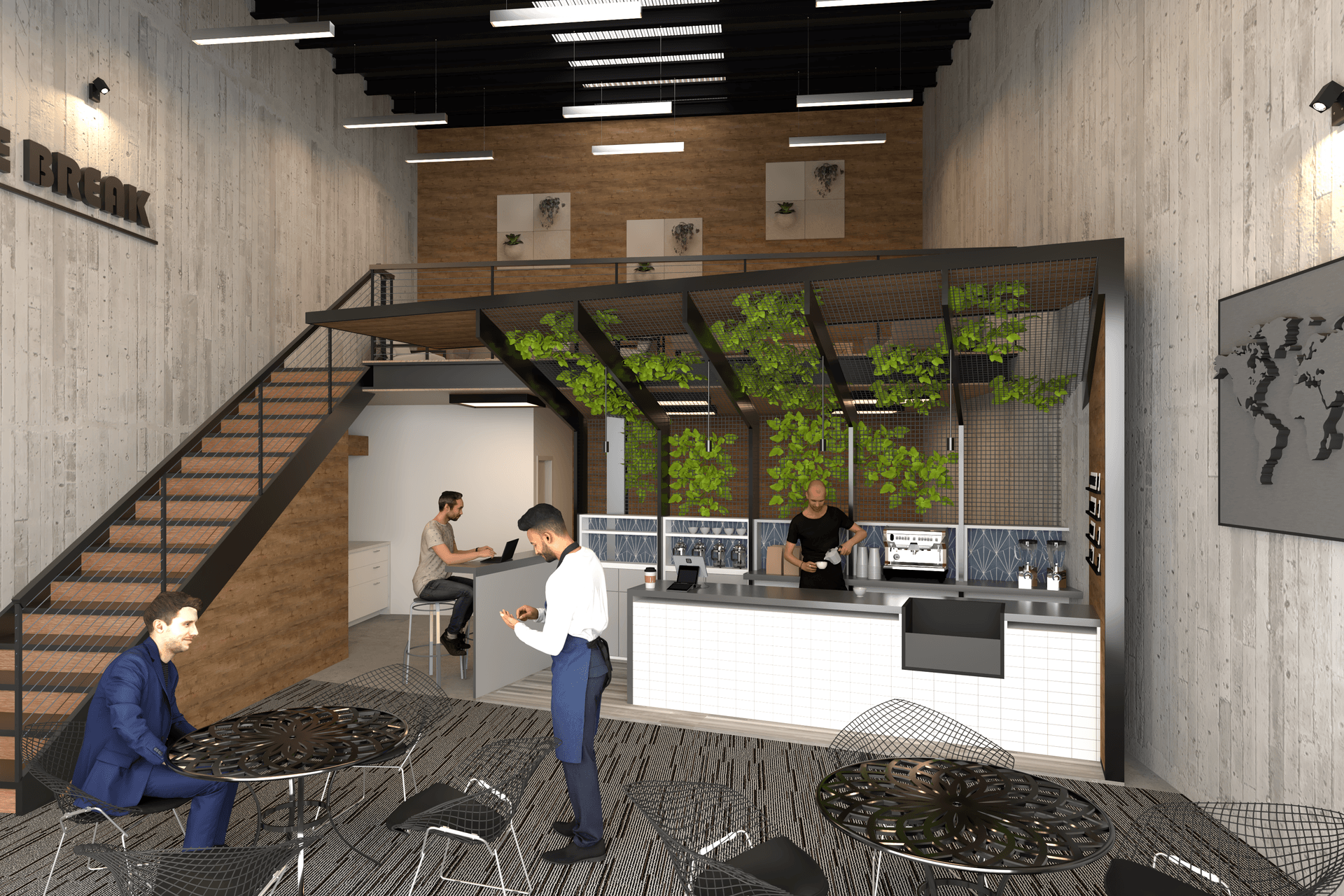 Coffee Shop Interior Rendering