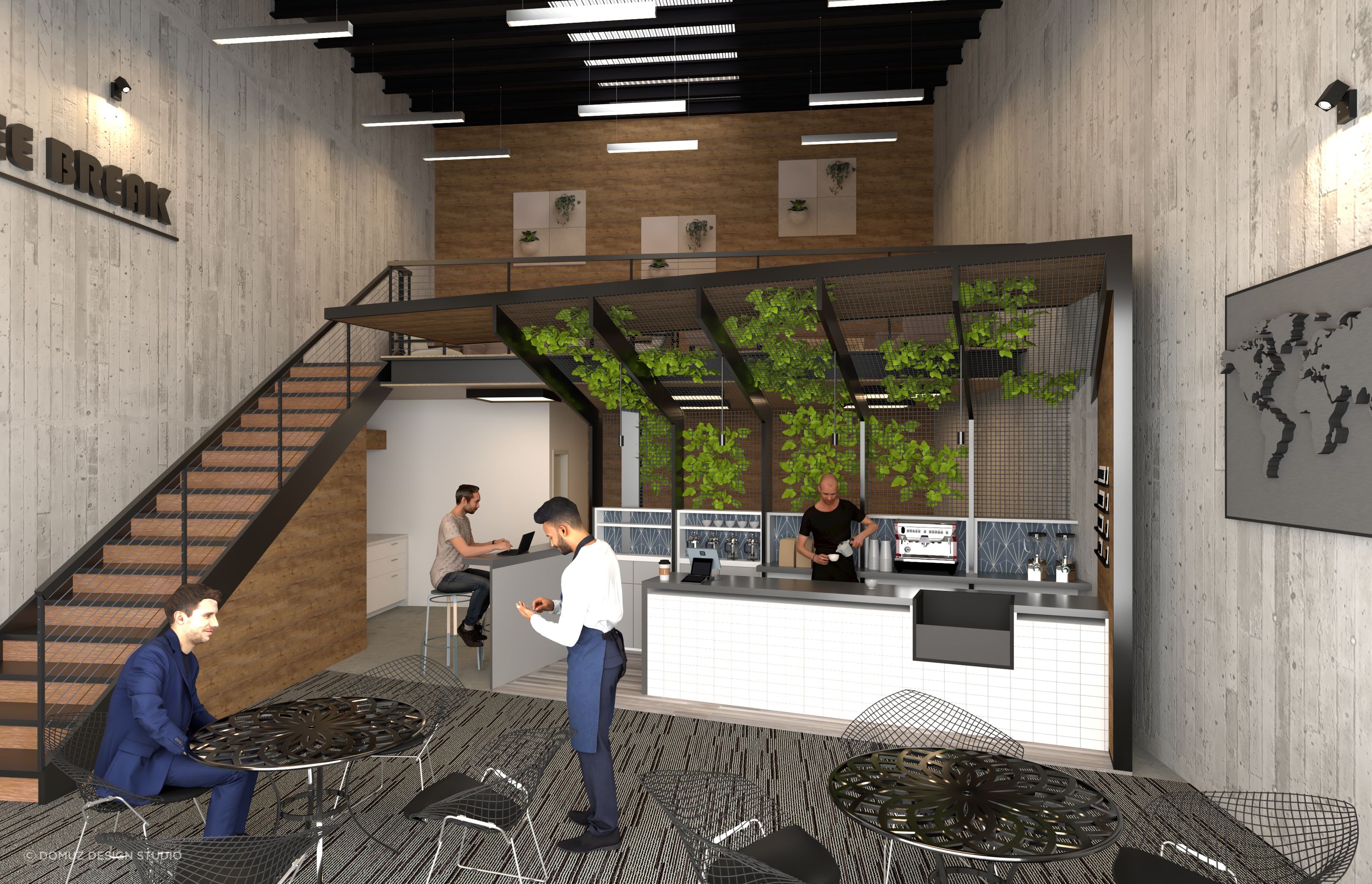 Coffee Shop Interior Rendering
