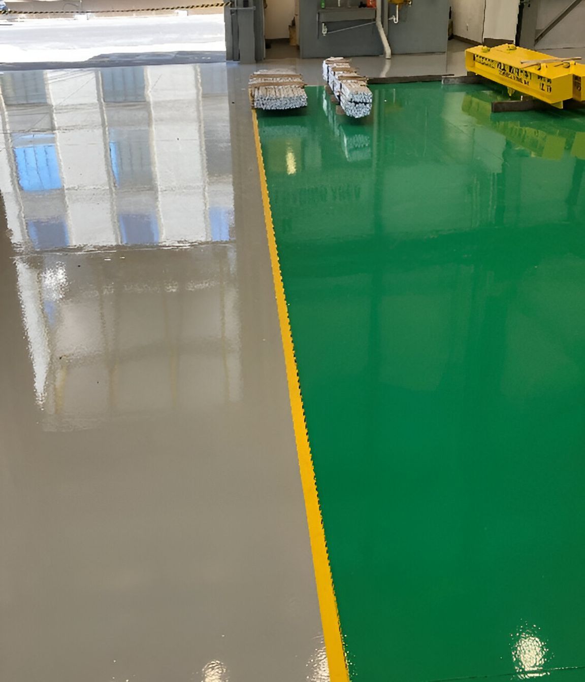Multiple colours of Surecoat 200 used to demarcate traffic areas in this Christchurch warehouse