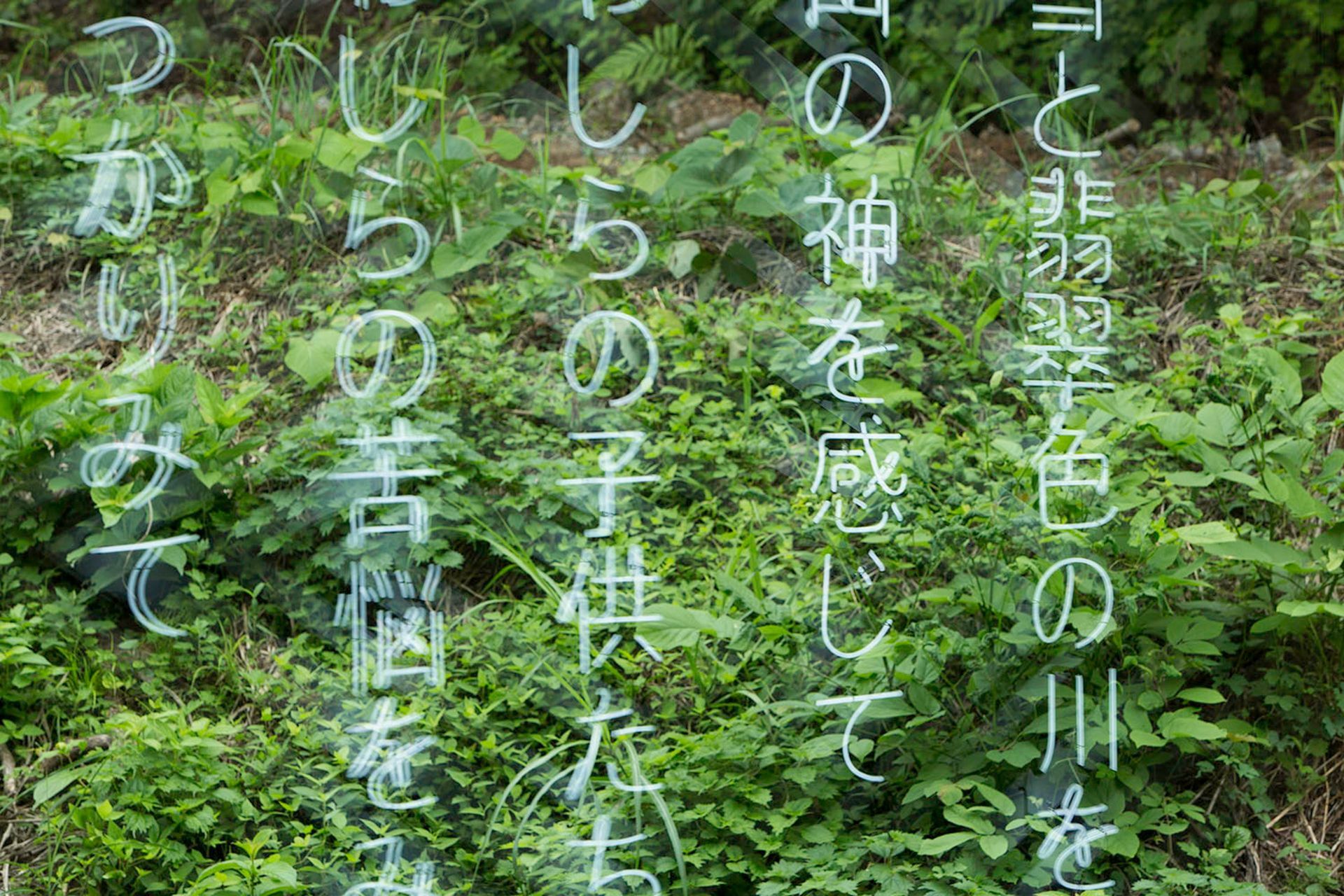 Layering of art and landscape.