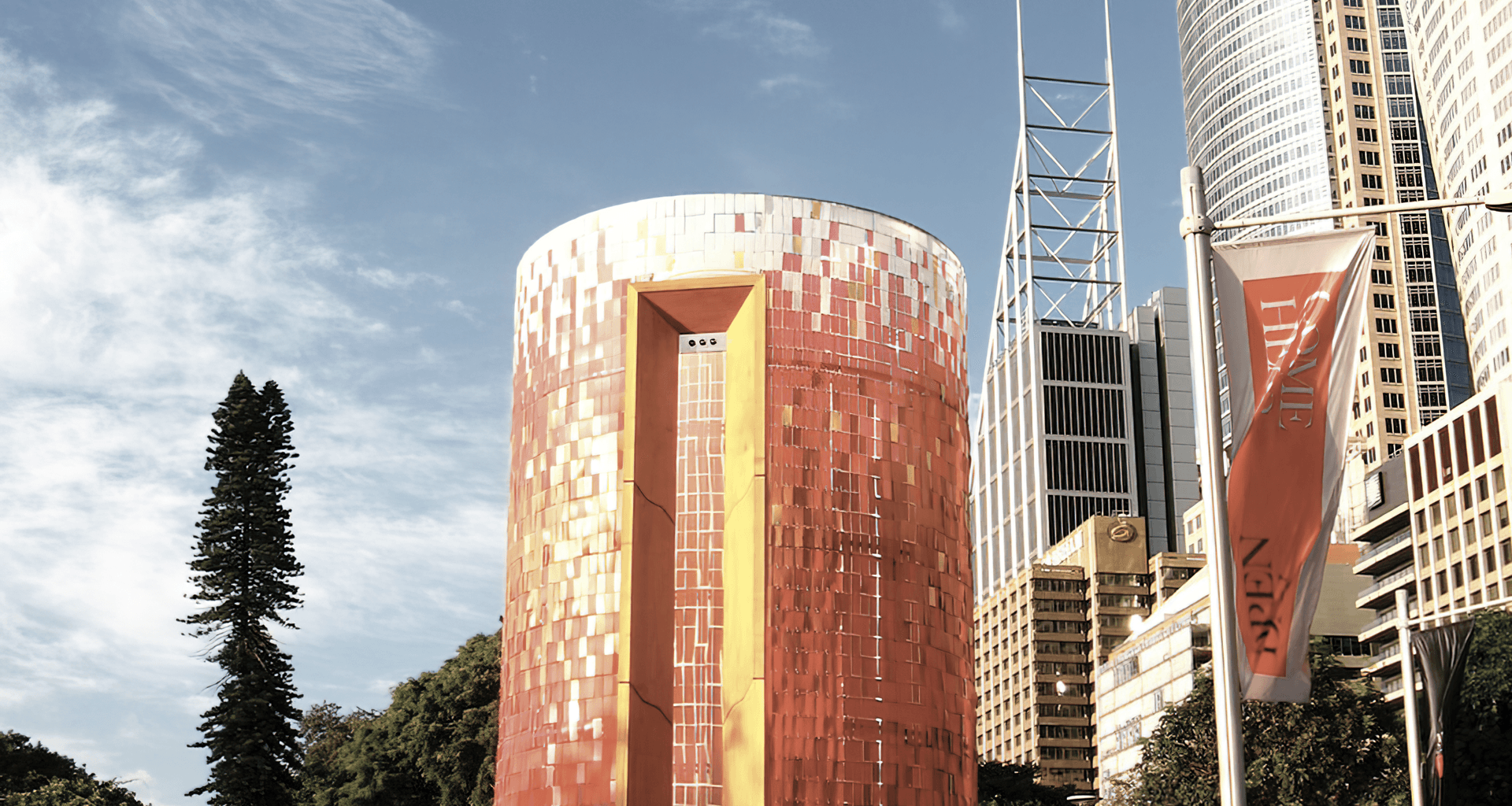 Songlines Art Installation, Conservatorium of Music and Vivid Sydney banner