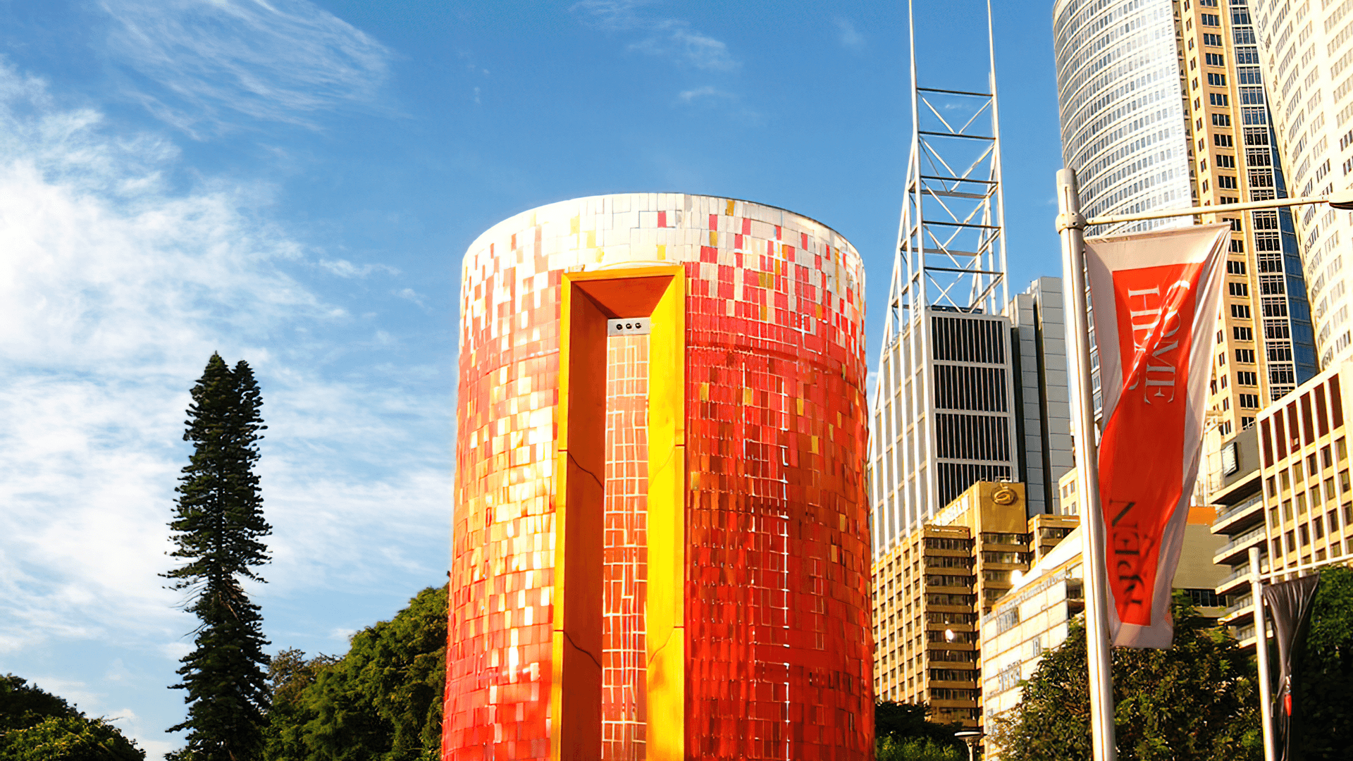 Songlines Art Installation, Conservatorium of Music and Vivid Sydney banner