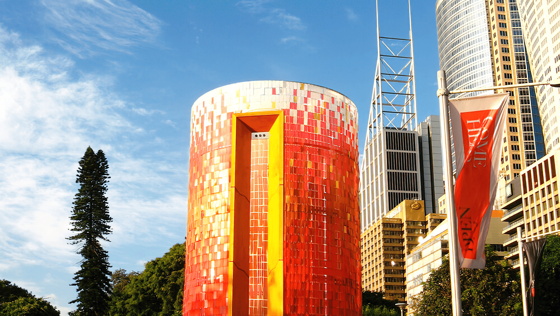 Songlines Art Installation, Conservatorium of Music and Vivid Sydney banner