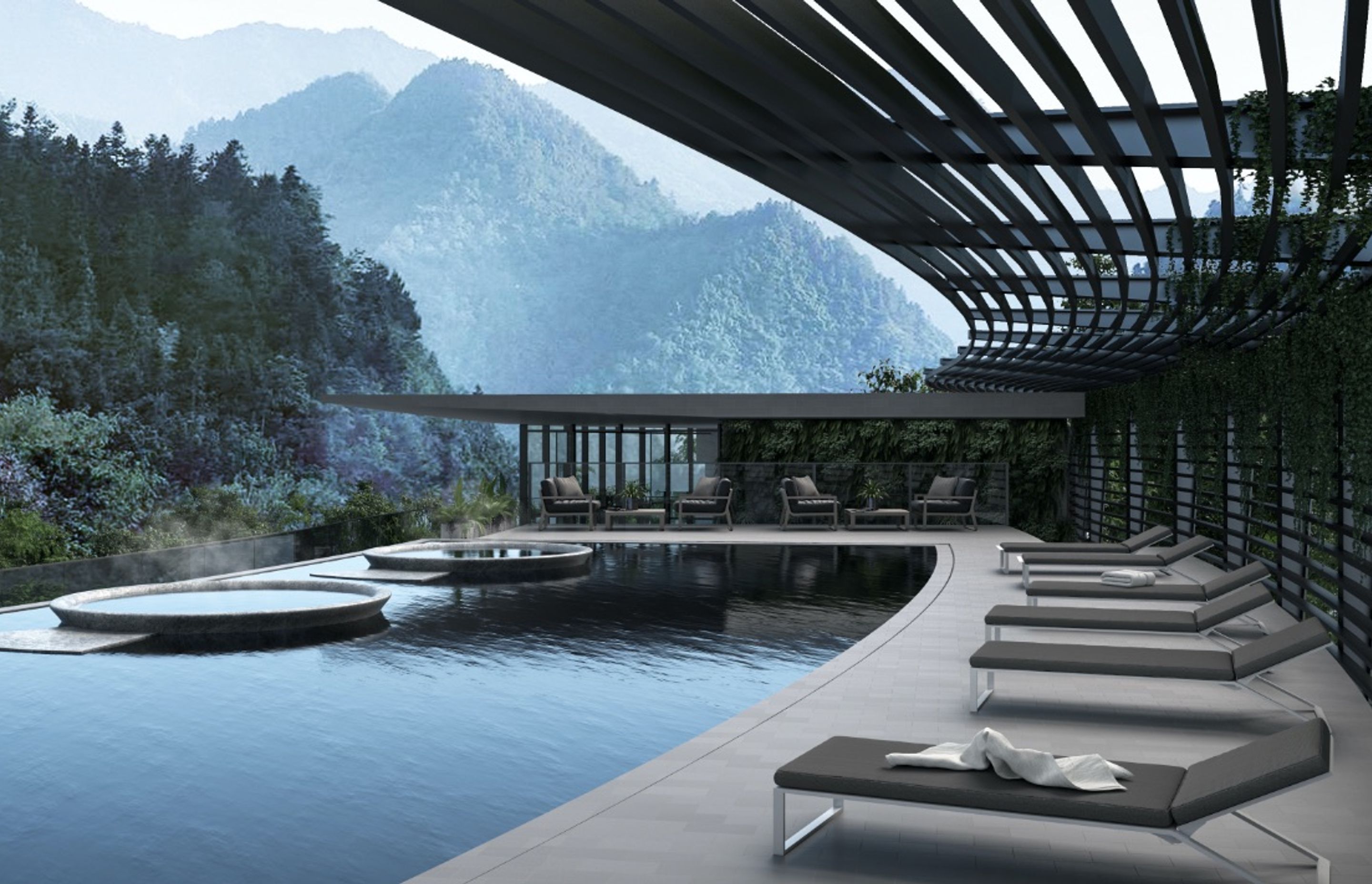 The hot spring spa and swimming pool integrates the wonders of Huangshan landscape into the hotel while providing guests a place of tranquillity, rest and relaxation.