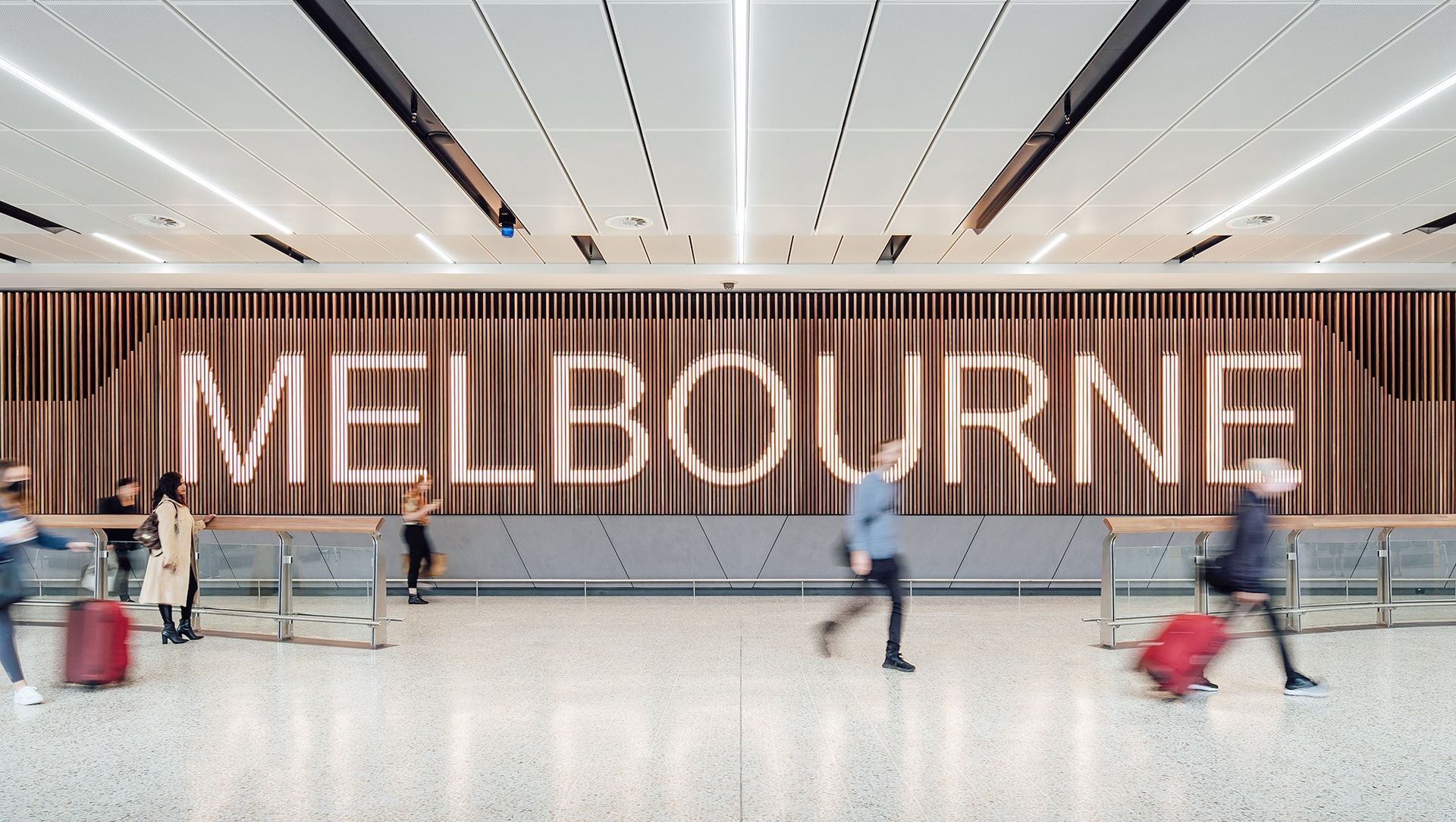 Melbourne Airport - T2 International Arrivals Hall banner