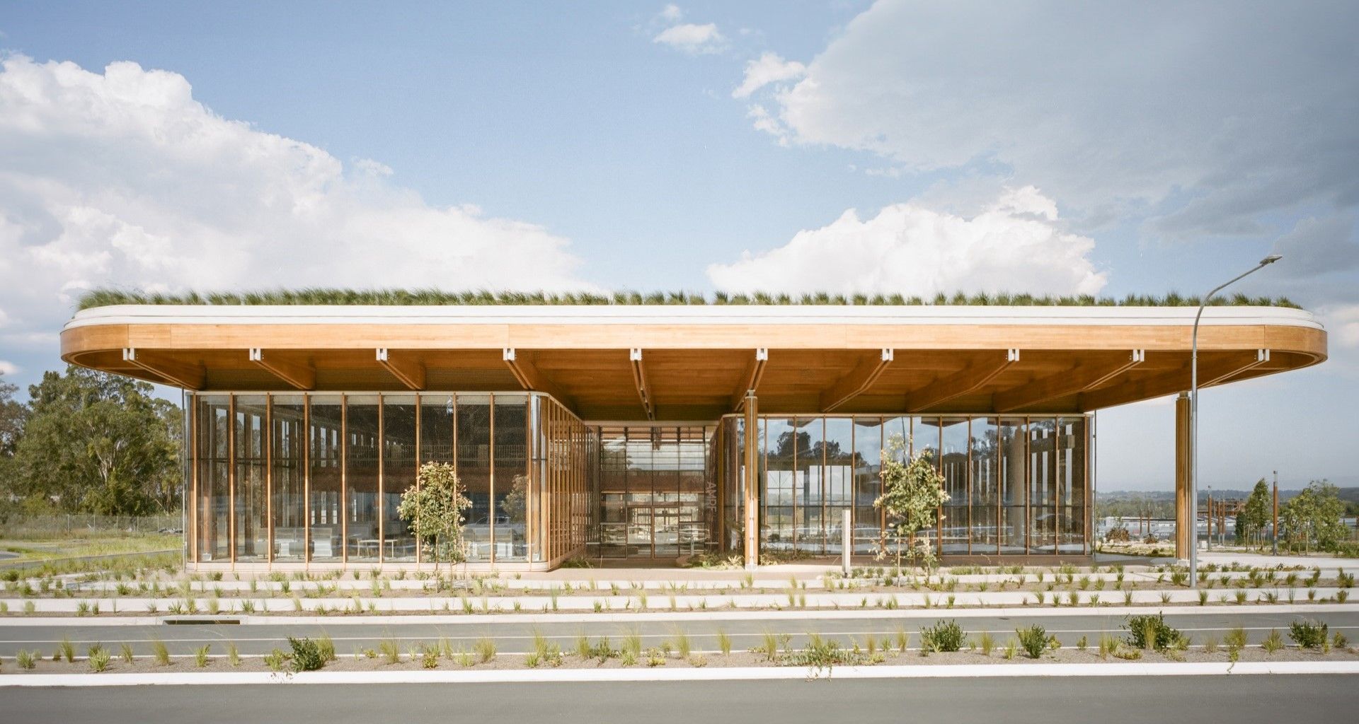 West Elevation of the First Building of the Advanced Manufacturing Readiness Facility in Bradfield NSW. Photo: Vinchy Wu