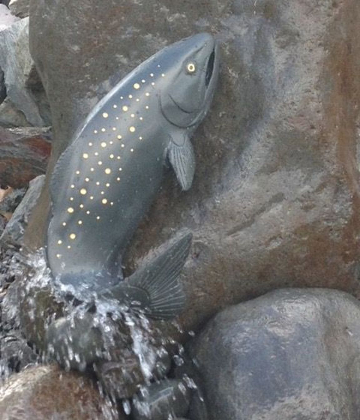 Carved trout by Paul Gautron
