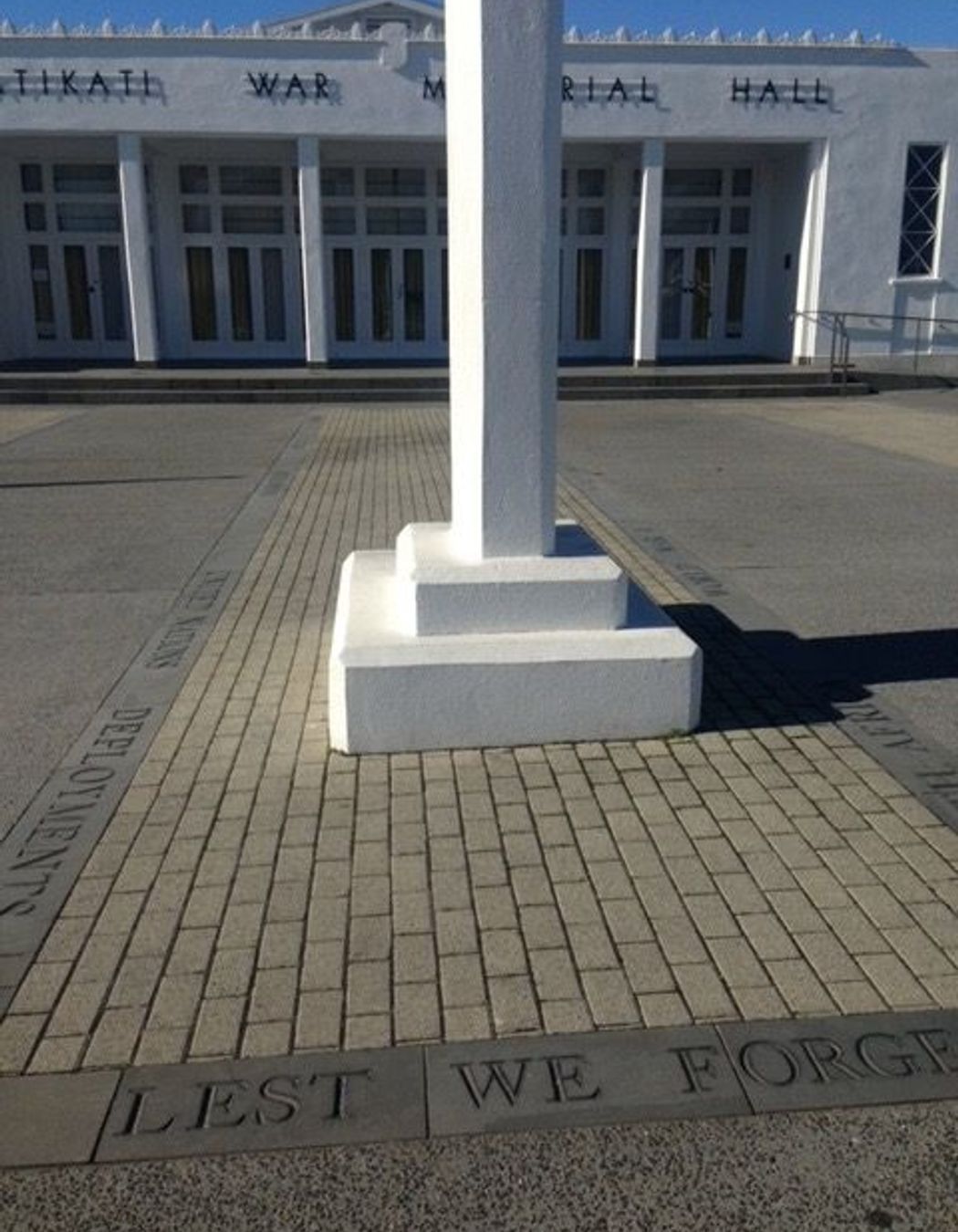 V-cut lettering at Katikati war memorial by Paul Gautron