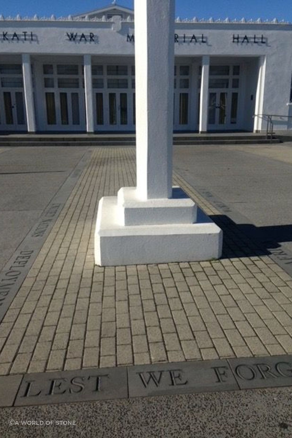 V-cut lettering at Katikati war memorial by Paul Gautron