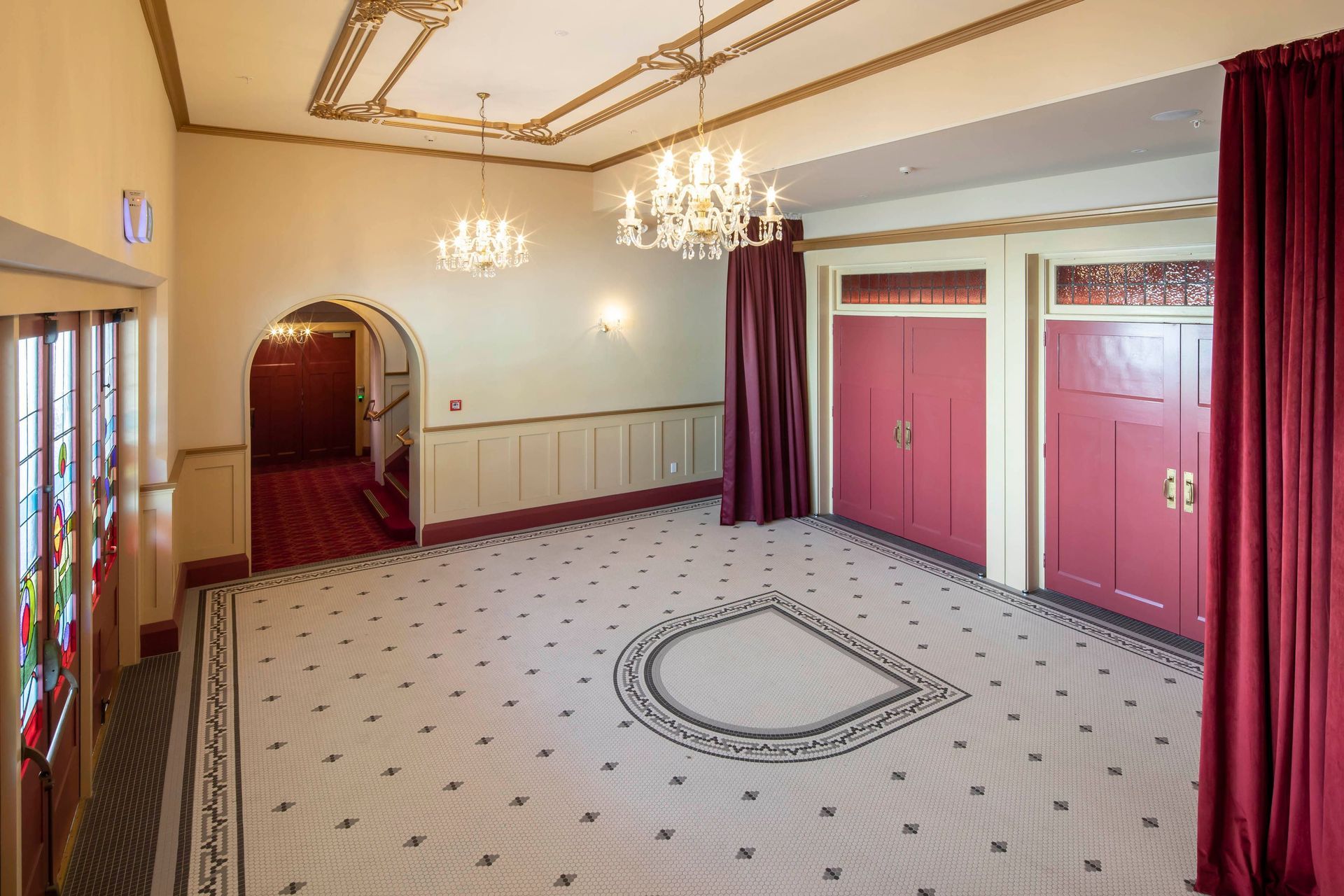 New foundations were required beneath the ground floor foyer, which necessitated the removal of an original tiled floor. New tiles had to be obtained and then laid to replicate the original floor.