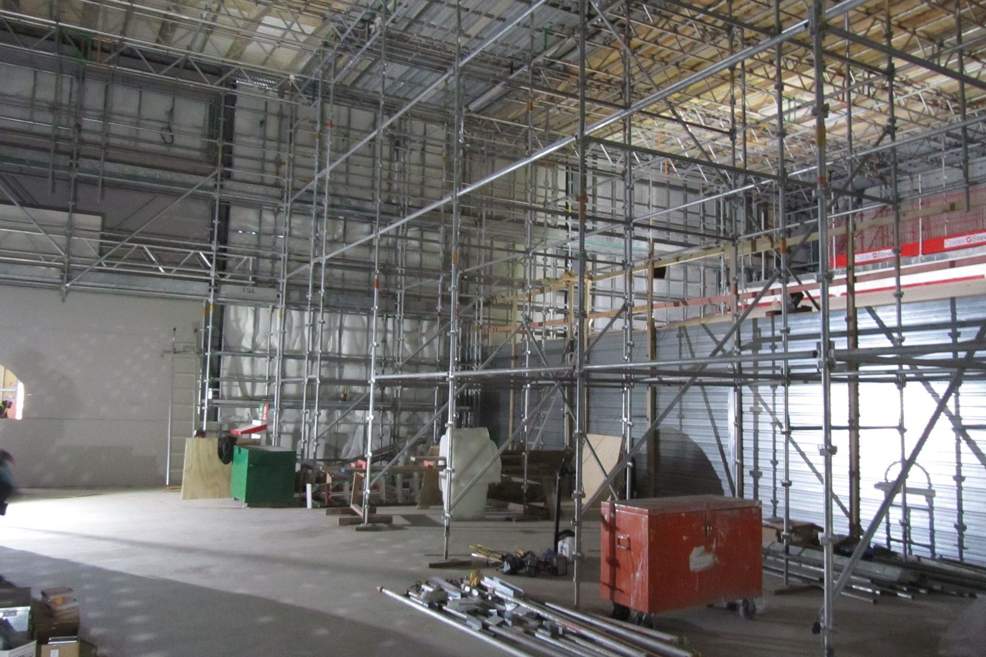 13m high walls were engineered and constructed for the theatres using Studco steel stud & track systems.