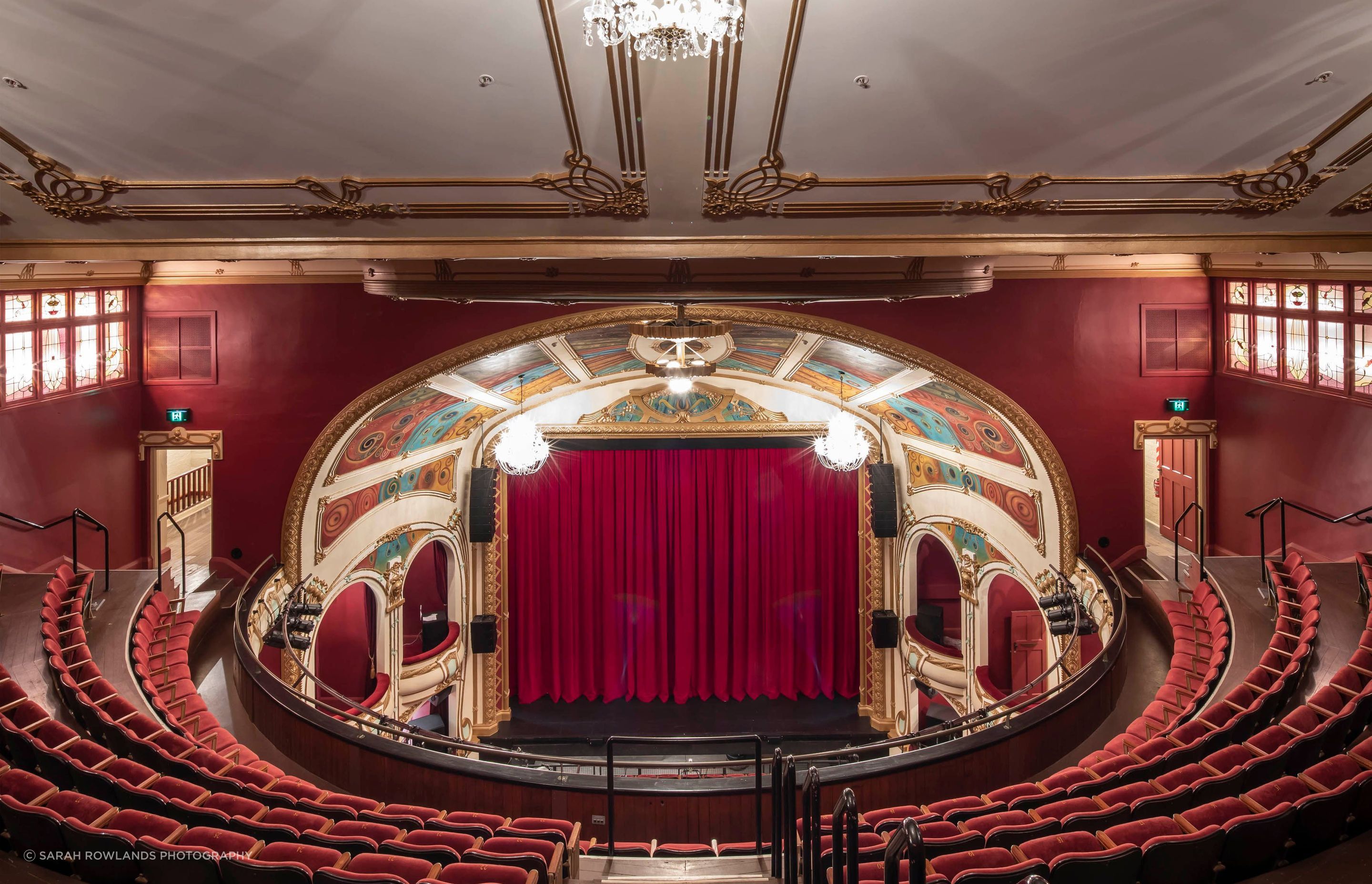 Over its 100-plus years, the theatre has undergone a number of modifications and upgrades. Beginning in the late 1990s, a sequence of major restoration works was completed, which included the painting of the theatre’s iconic auditorium ceiling by artist T