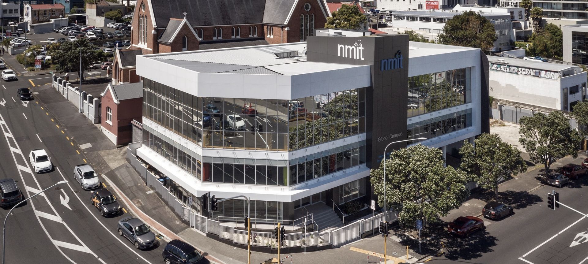 NMIT School Building banner
