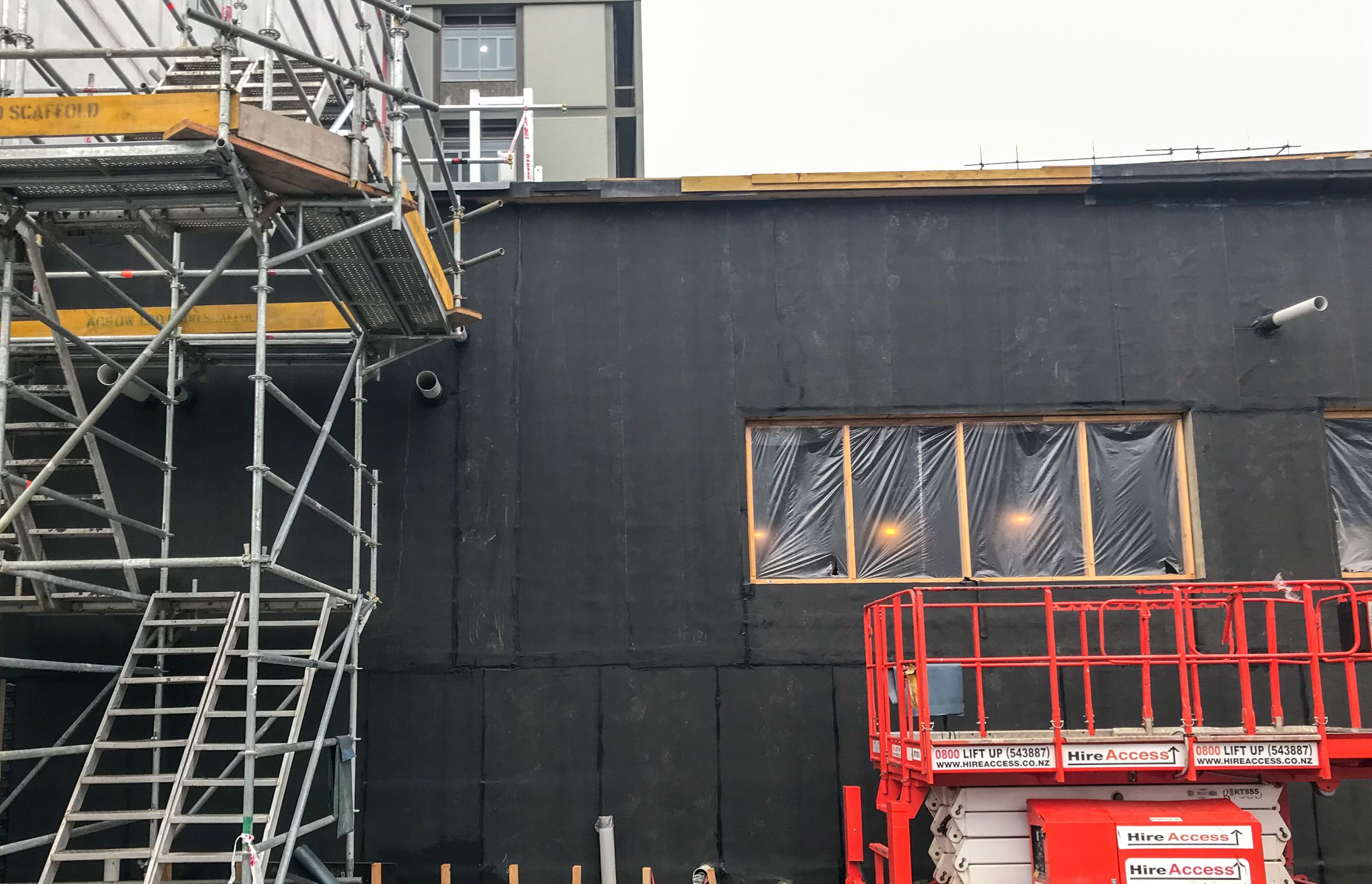 Installation of DeboTack to exterior walls