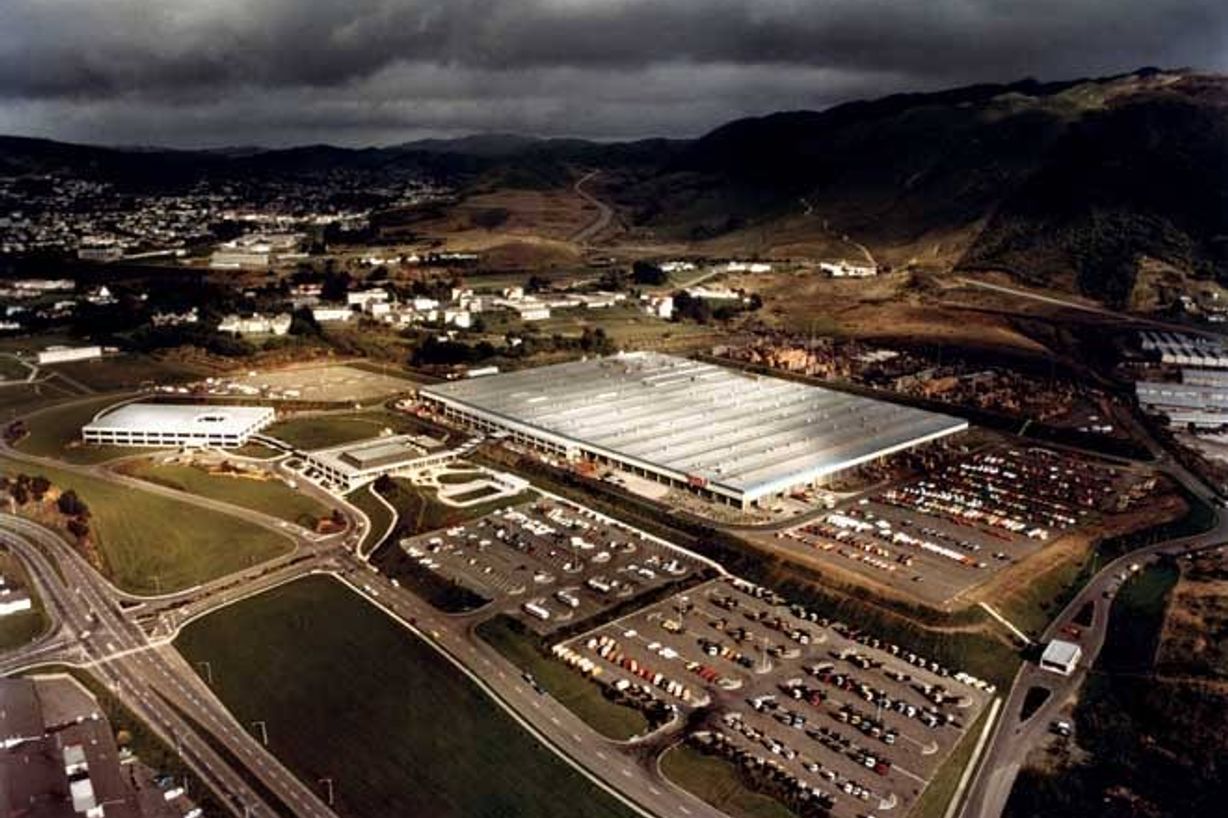 Mitsubishi manufacturing plant, Porirua. Te Ao Marama is second building from the left.