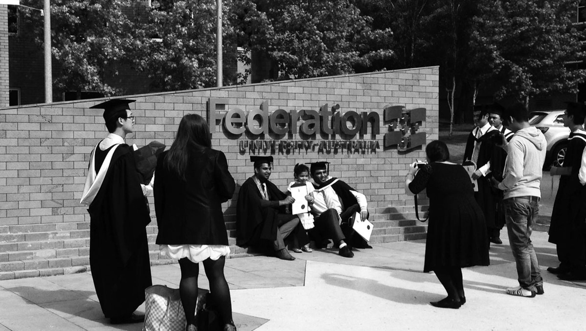 Graduation wall - Federation University banner