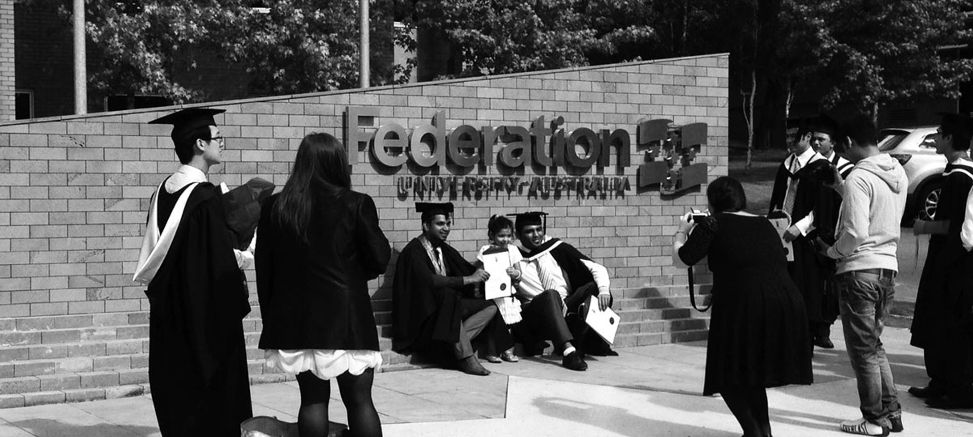 Graduation wall - Federation University banner