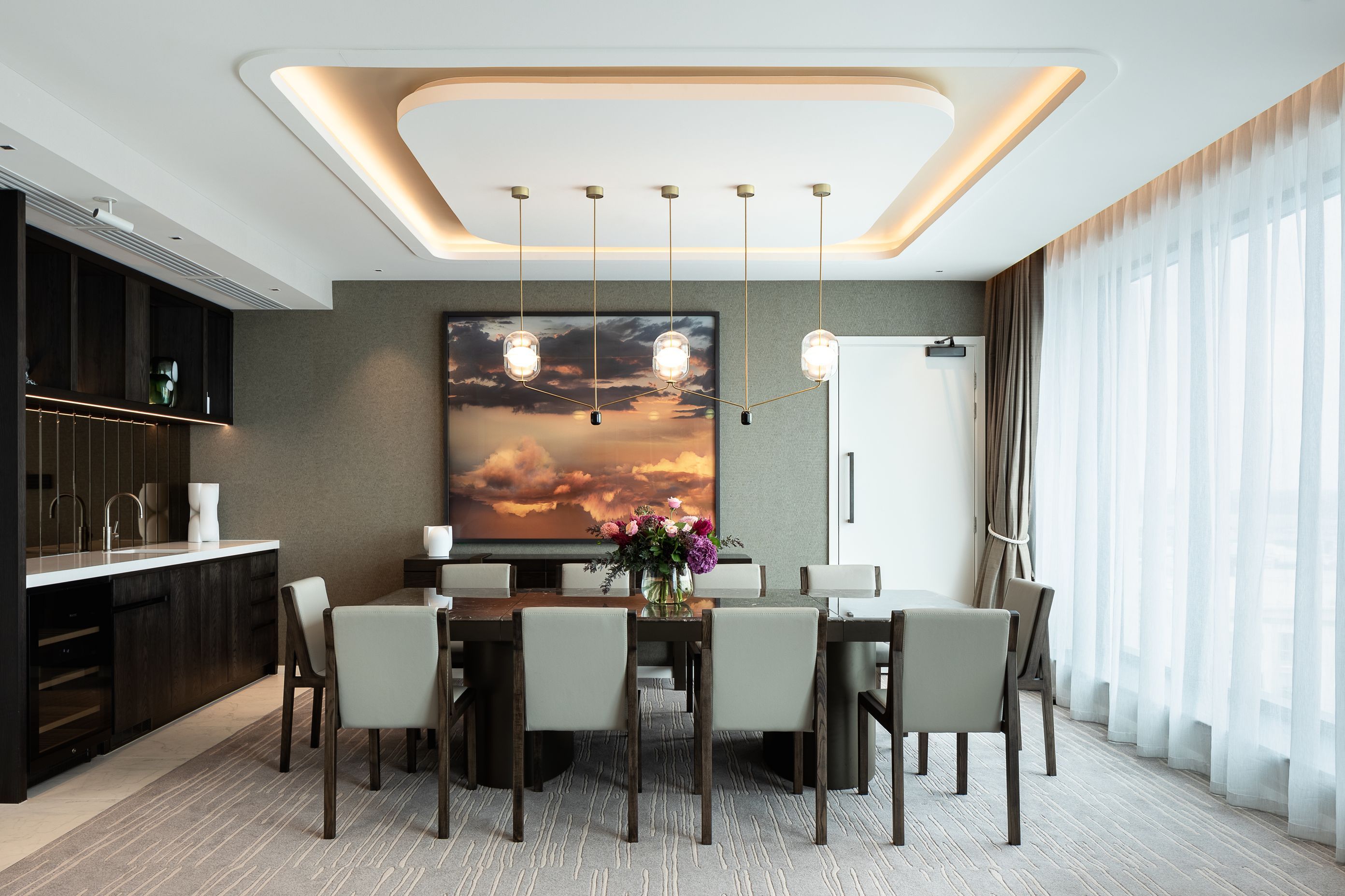 The dining room in the Chairman suite.