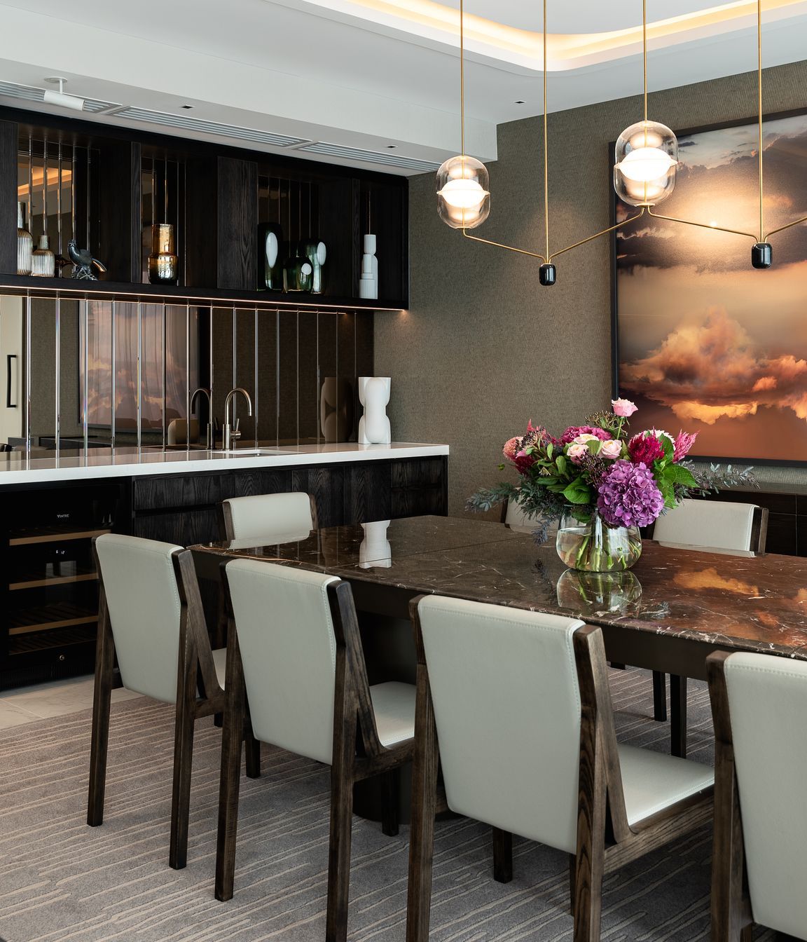A range of textures and materials create a truly bespoke interior.