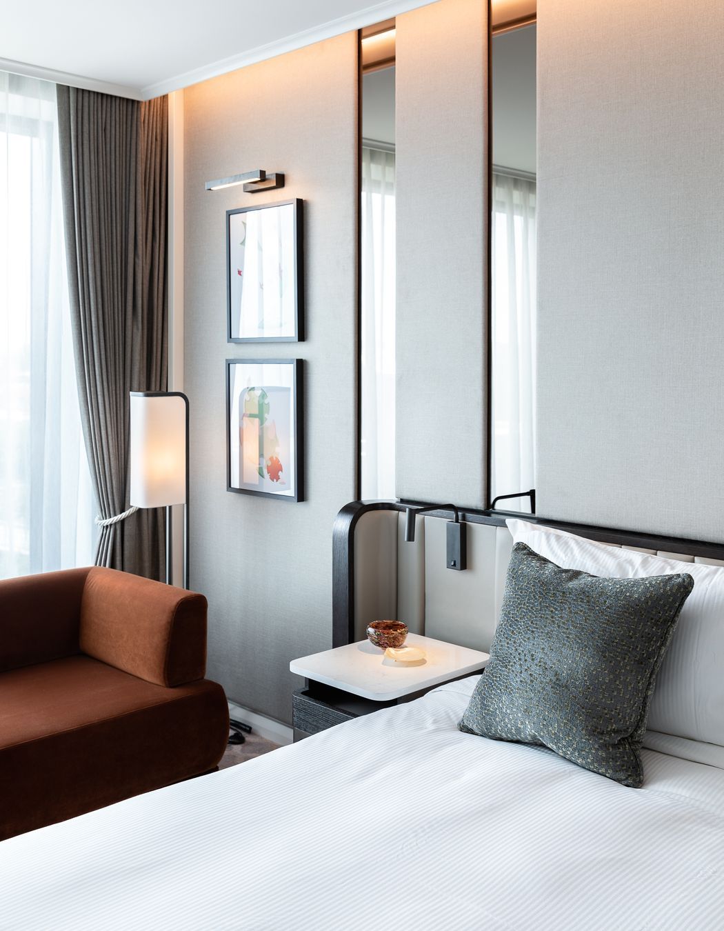 Each room features objects and art to give it a feel of 'home'.