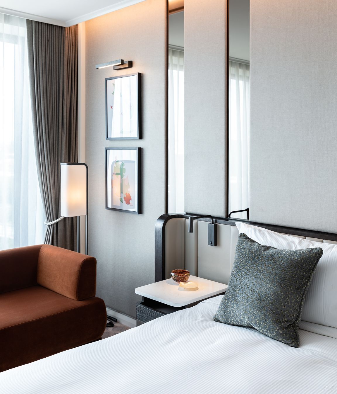 Each room features objects and art to give it a feel of 'home'.